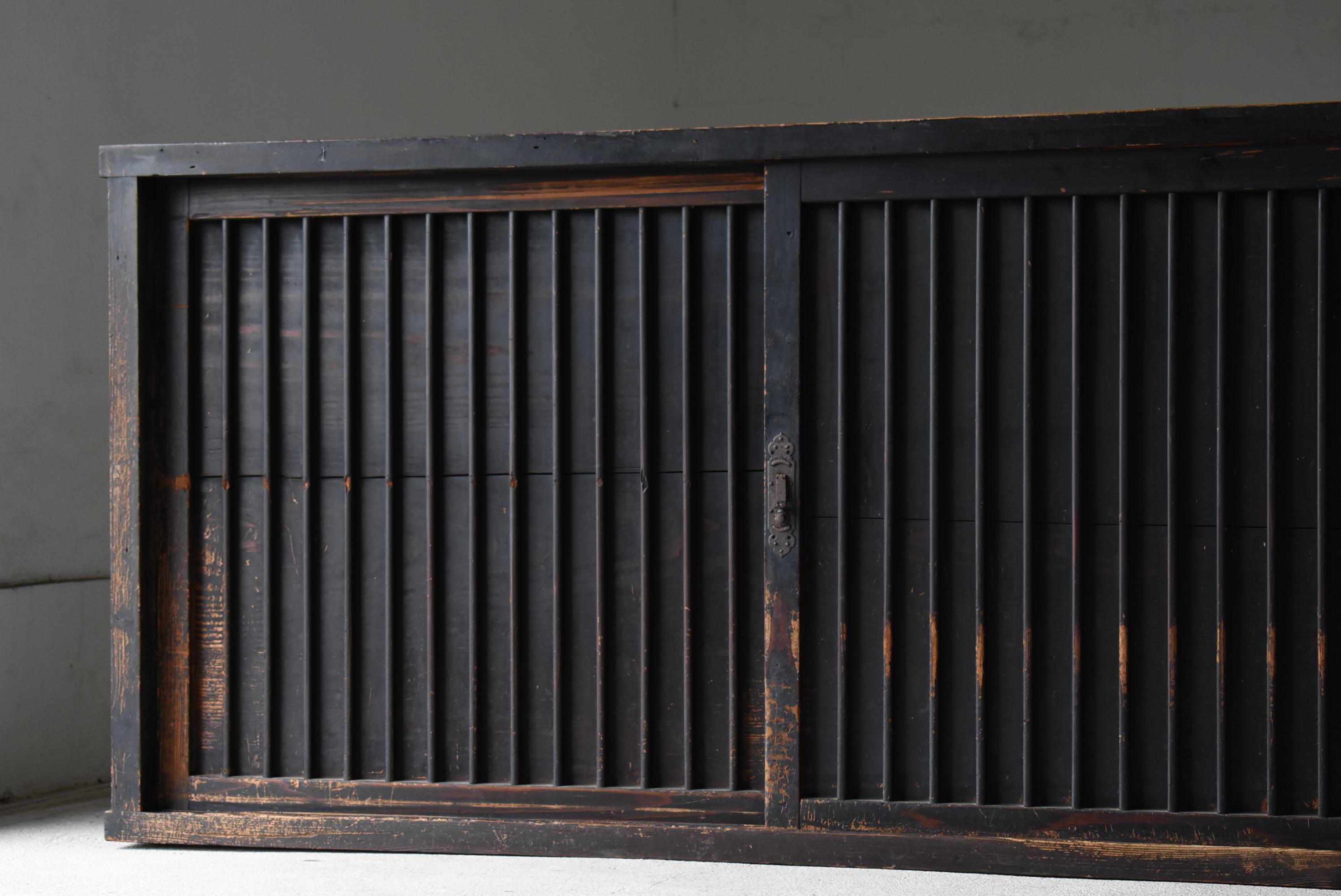 20th Century Japanese Antique Large Black Tansu 1860s-1900s / Cabinet Sideboard Wabi Sabi