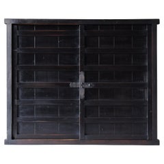 Antiguo Tansu Japonés Grande Negro 1860s-1900s / Aparador Wabi Sabi