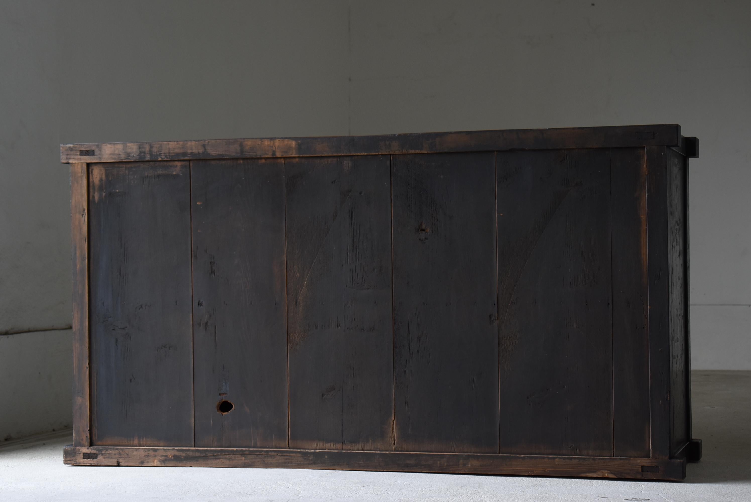 Japanese Antique Large Black Tansu 1860s-1900s / Cabinet Sideboard Wabisabi 5