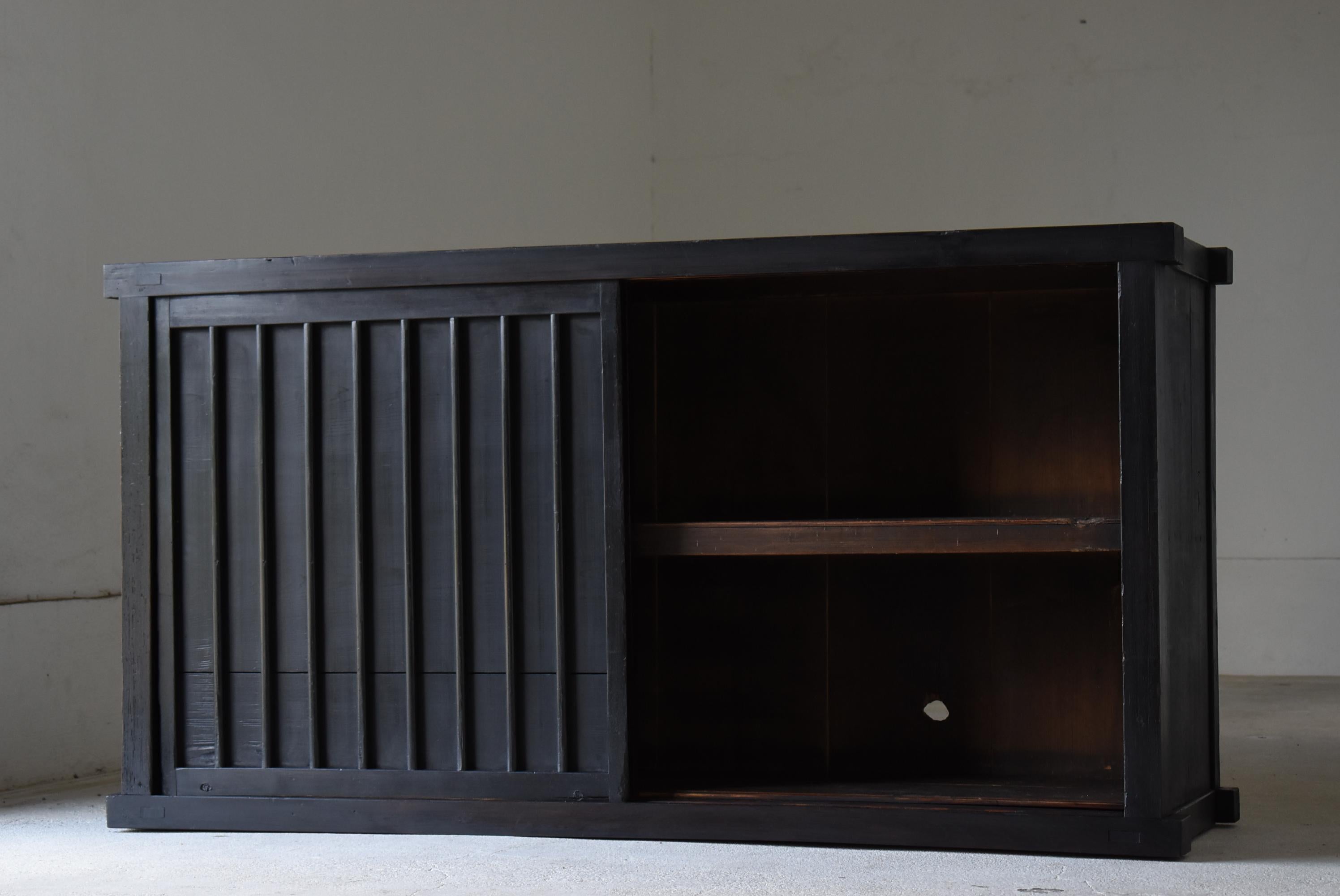 Japanese Antique Large Black Tansu 1860s-1900s / Cabinet Sideboard Wabisabi 1