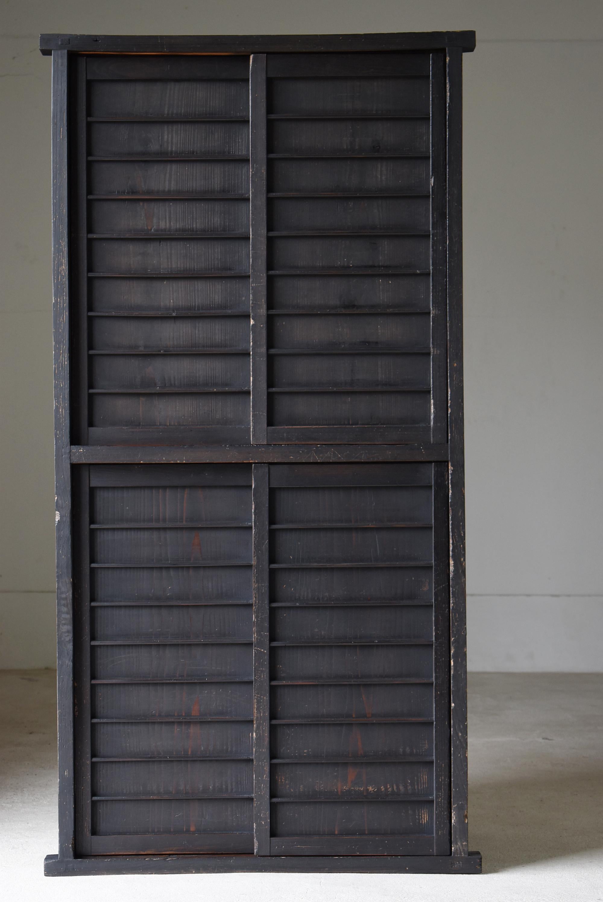 Meiji Japanese Antique Large Black Tansu 1860s-1900s / Cabinet Wabi Sabi