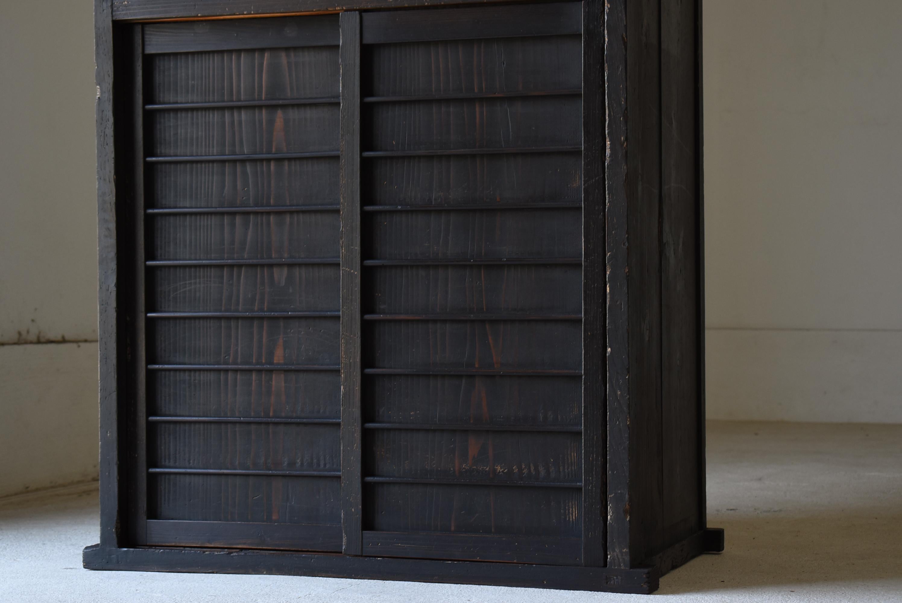 Japanese Antique Large Black Tansu 1860s-1900s / Cabinet Wabi Sabi 2
