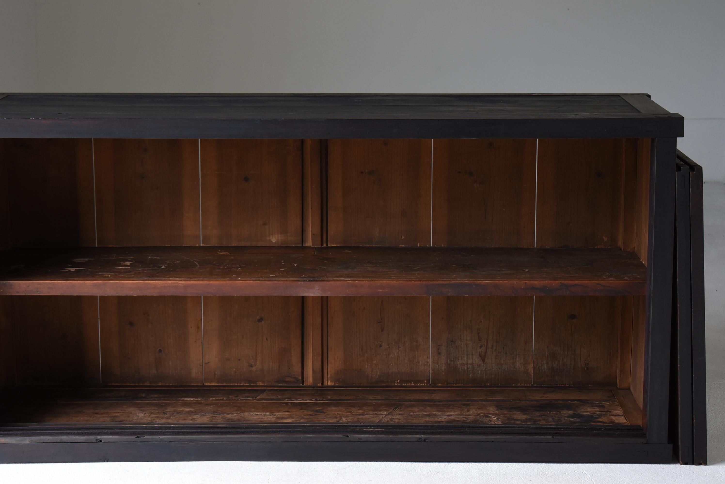 Antiguo Tansu Japonés Grande Negro 1860s-1900s / Aparador Wabi Sabi en venta 3