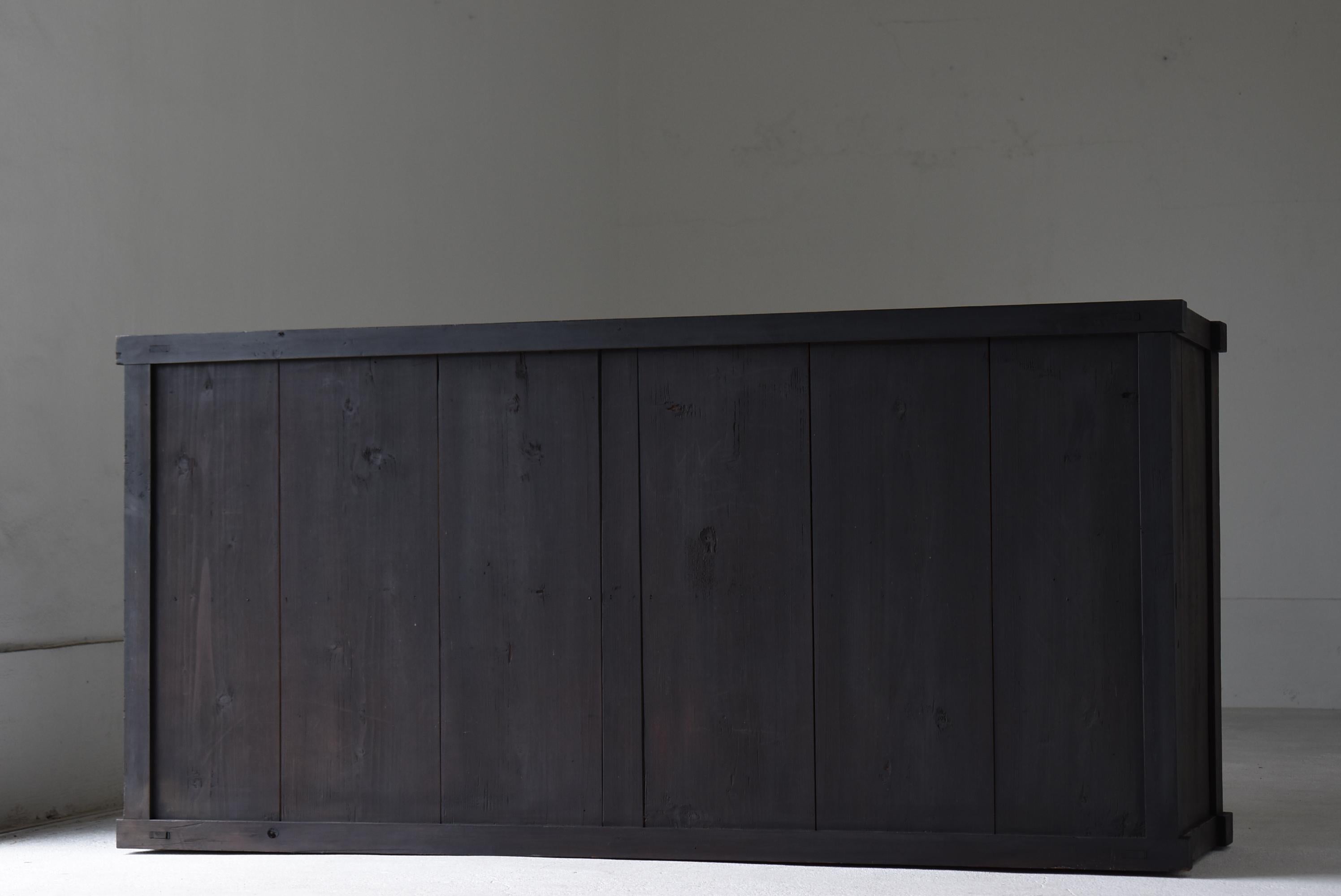 Antiguo Tansu Japonés Grande Negro 1860s-1900s / Aparador Wabi Sabi en venta 6