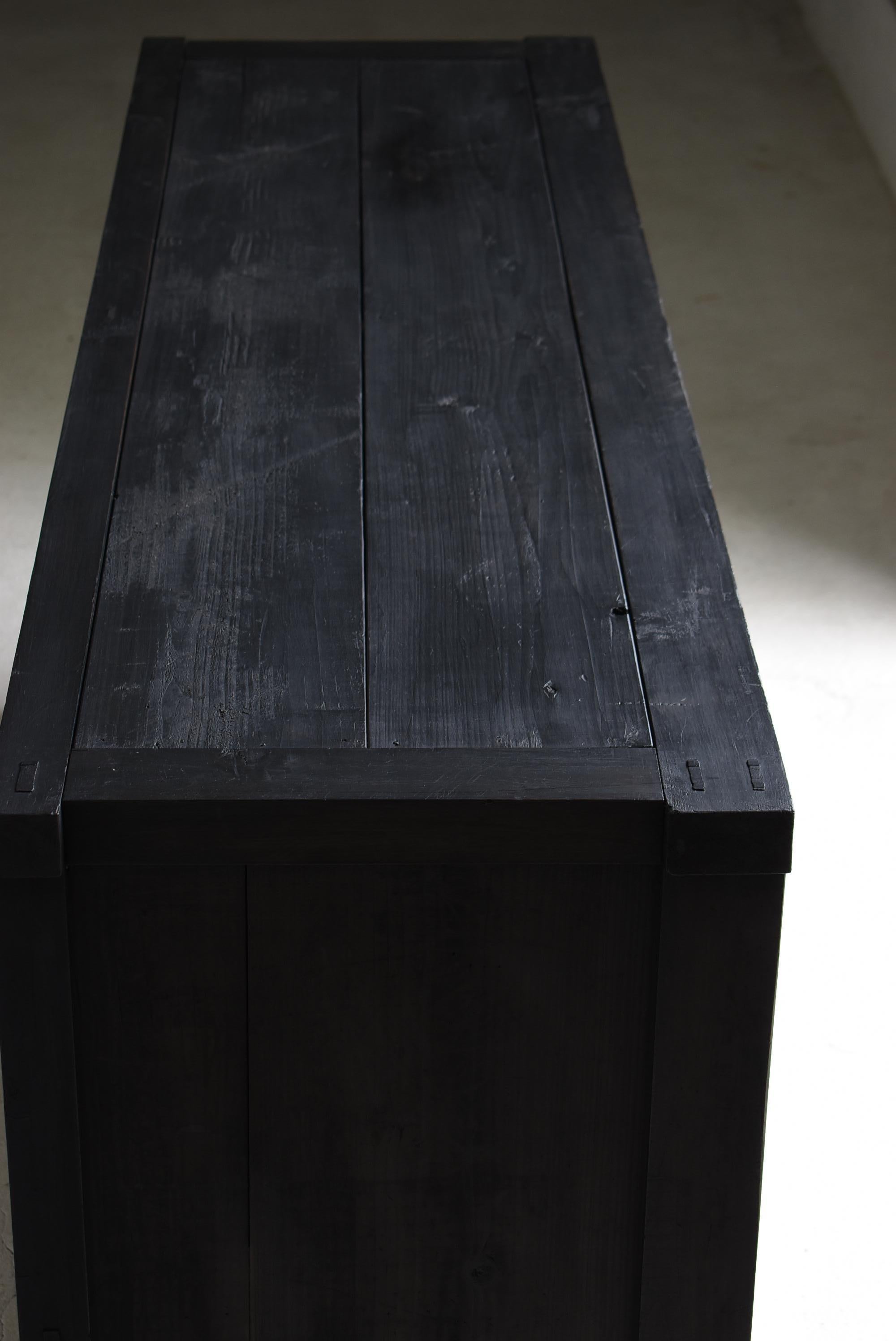 Antiguo Tansu Japonés Grande Negro 1860s-1900s / Aparador Wabi Sabi en venta 8