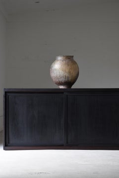 Japanische Antike Große Schwarze Tansu 1860er-1900er / Anrichte Schrank Wabi Sabi
