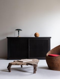 Japanese Antique Large Black Tansu 1860s-1900s / Sideboard Cabinet Wabisabi