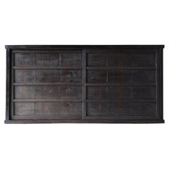 Japanese Antique Large Black Tansu 1860s-1900s / Sideboard Cabinet Wabisabi