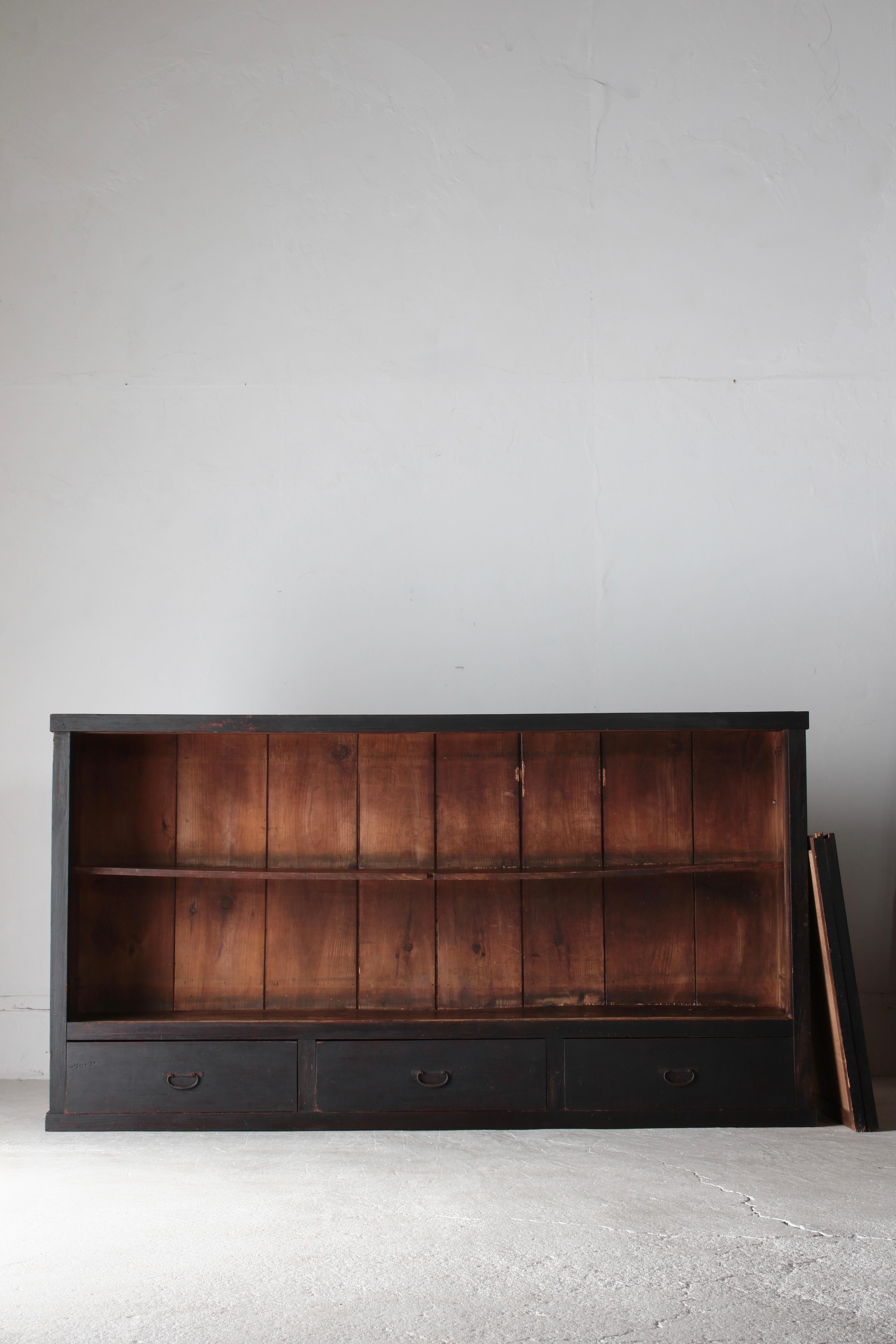 Japanese Antique Large Black Tansu / Cabinet Sideboard / 1868-1912s Wabi-sabi For Sale 3
