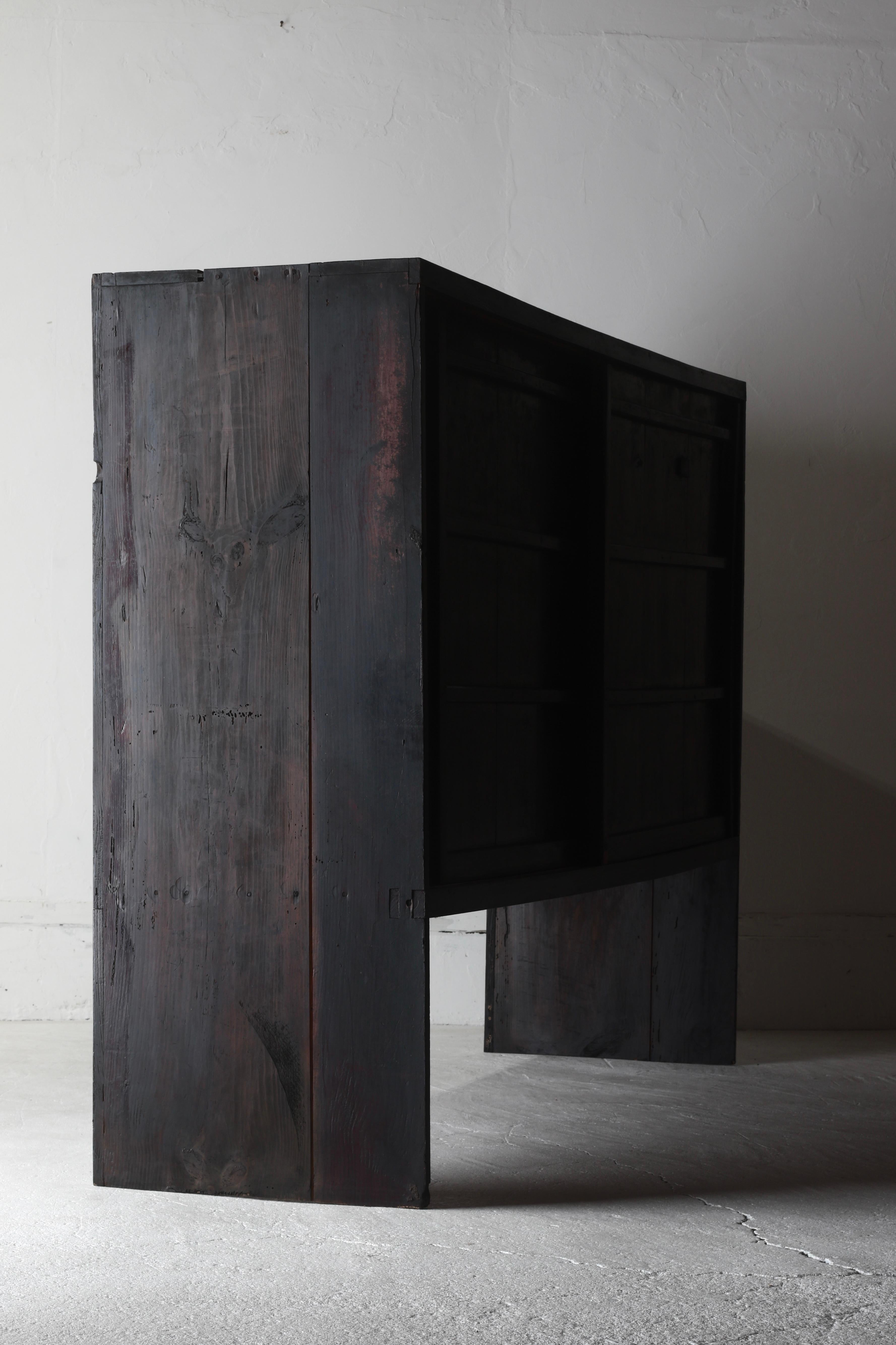 Japanese Antique Large Black Tansu / Cabinet Sideboard / 1868-1912s Wabi-sabi 4