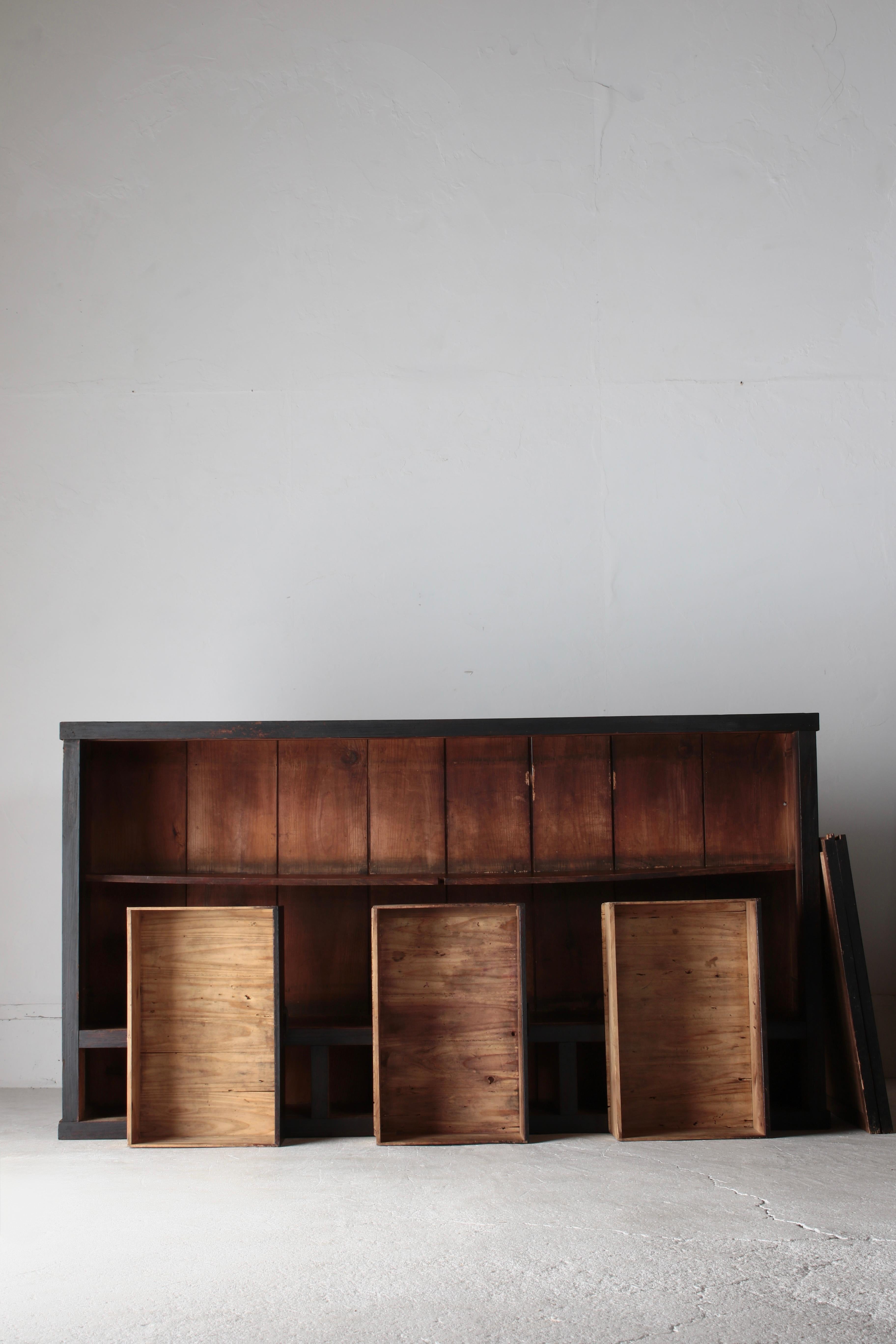 Japanese Antique Large Black Tansu / Cabinet Sideboard / 1868-1912s Wabi-sabi For Sale 4