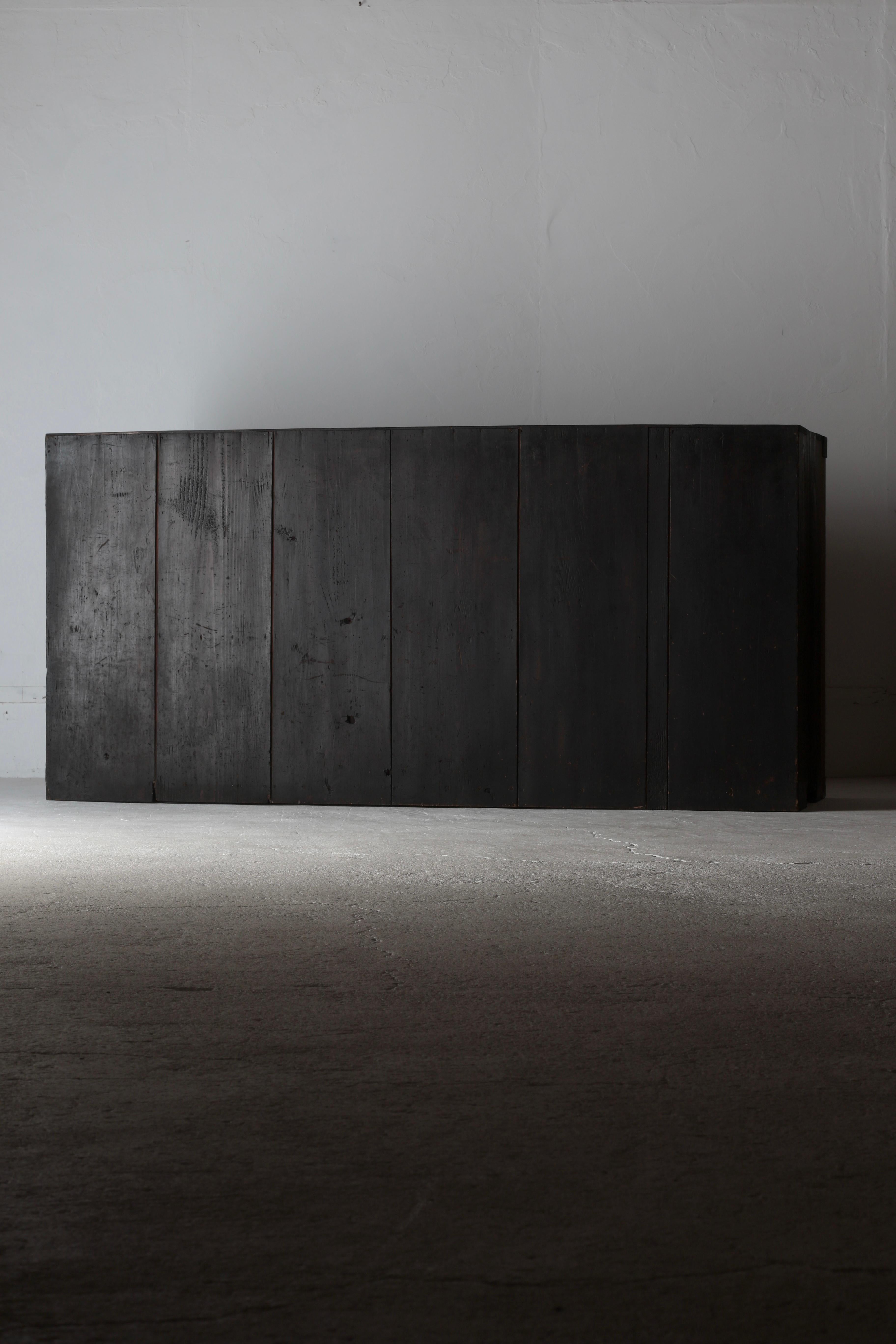 Japanese Antique Large Black Tansu / Cabinet Sideboard / 1868-1912s Wabi-sabi 6