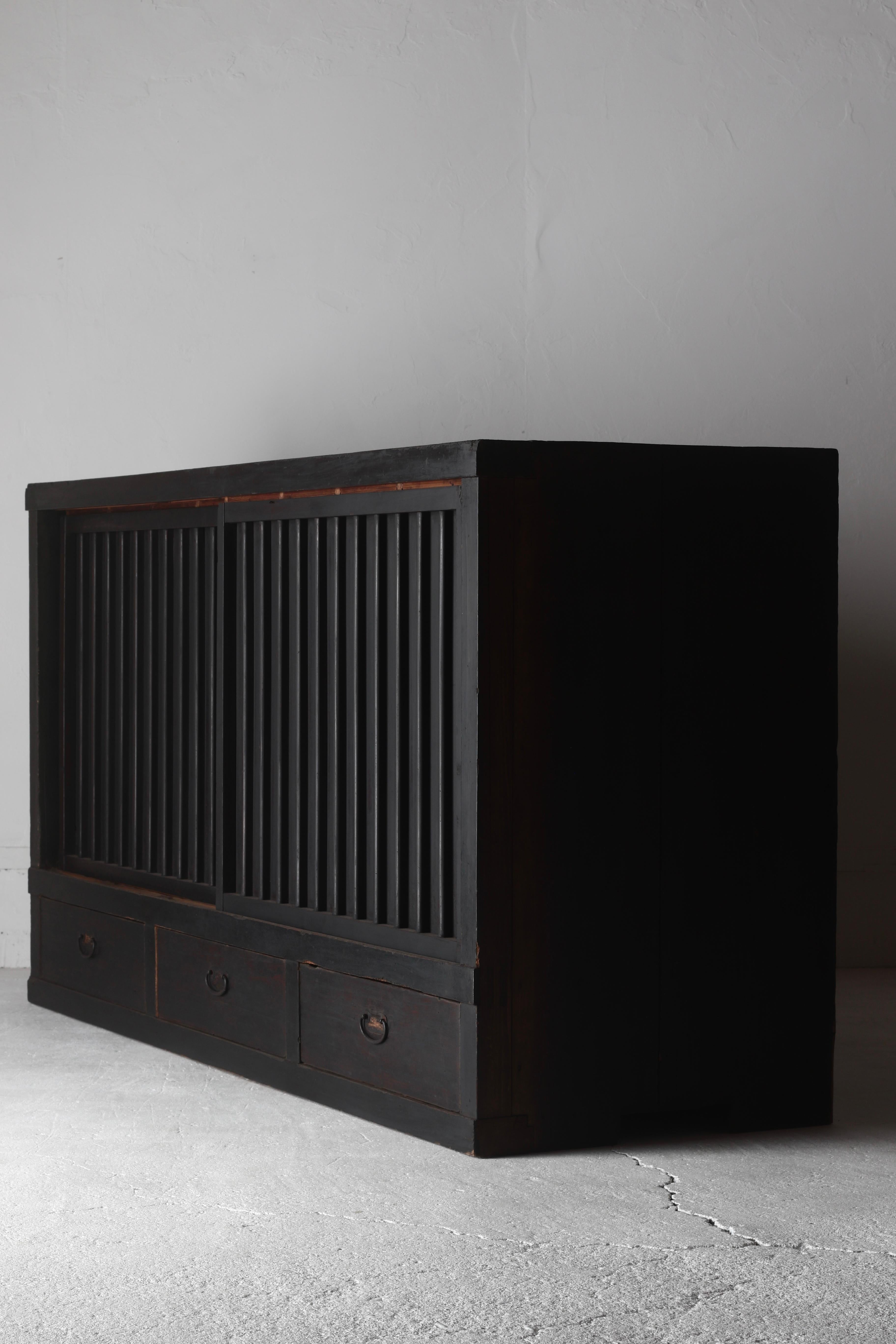 Japanese Antique Large Black Tansu / Cabinet Sideboard / 1868-1912s Wabi-sabi 6