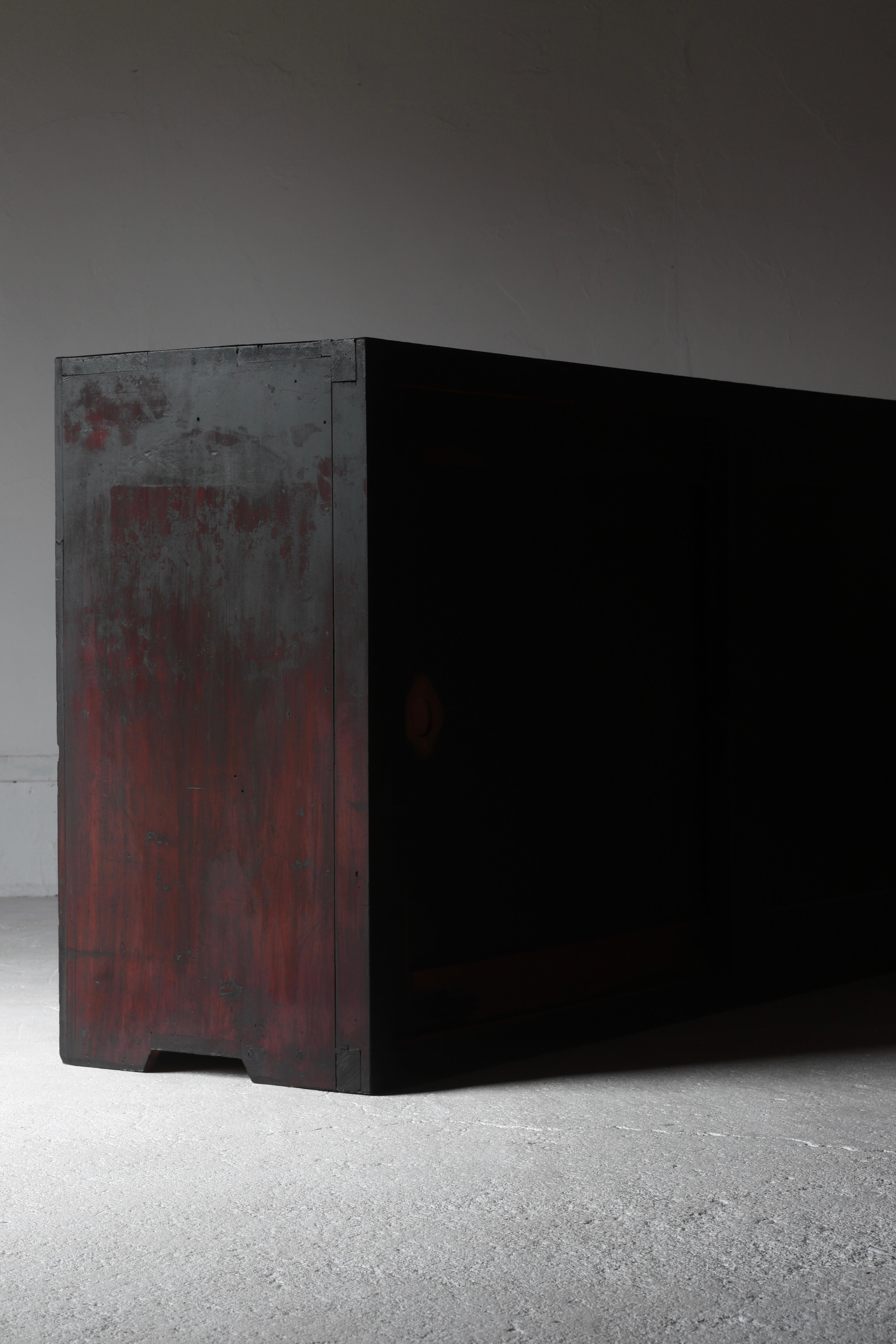 Antiguo Tansu Japonés Negro Grande / Aparador / 1868-1912s Wabi-sabi 6