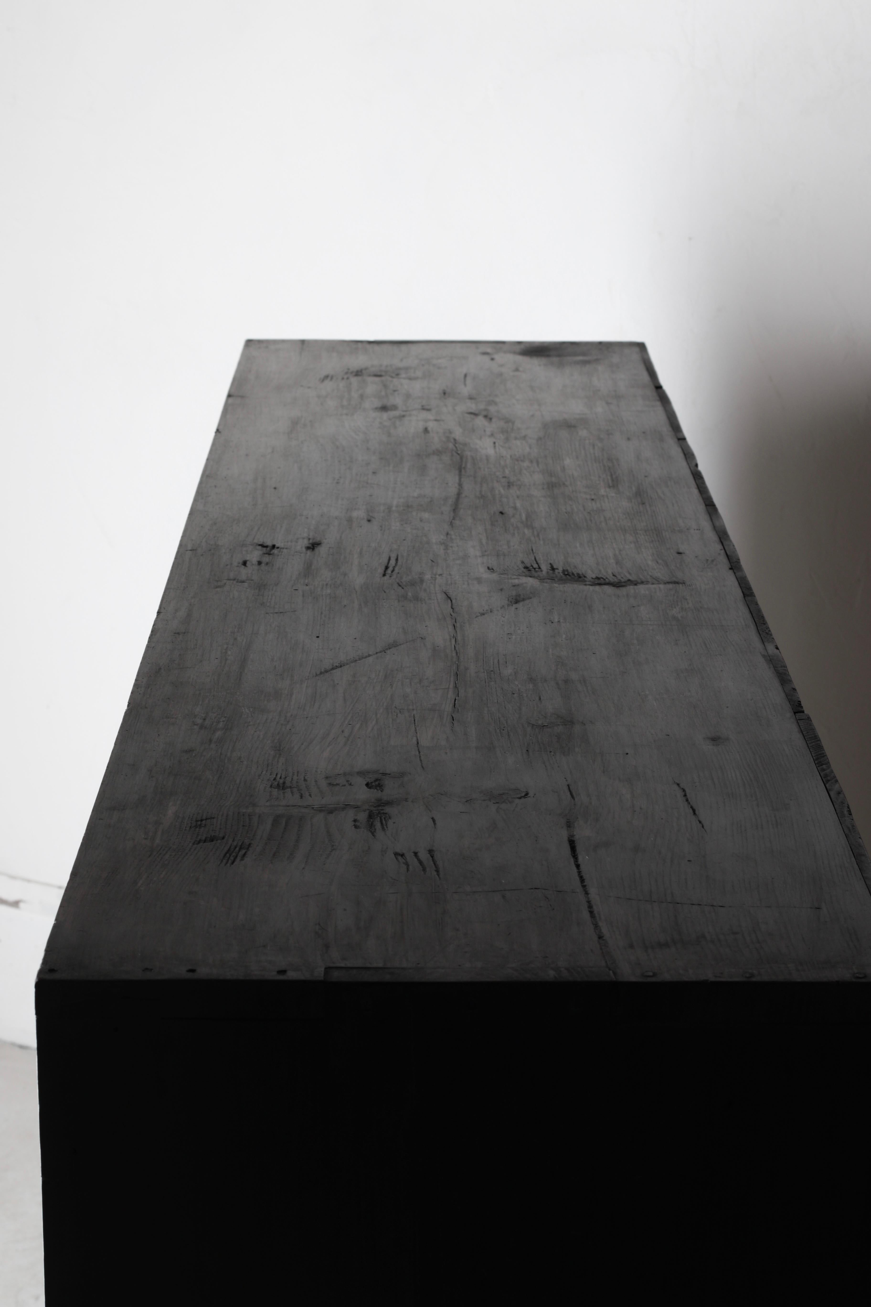 Antiguo Tansu Japonés Negro Grande / Aparador / 1868-1912s Wabi-sabi 6