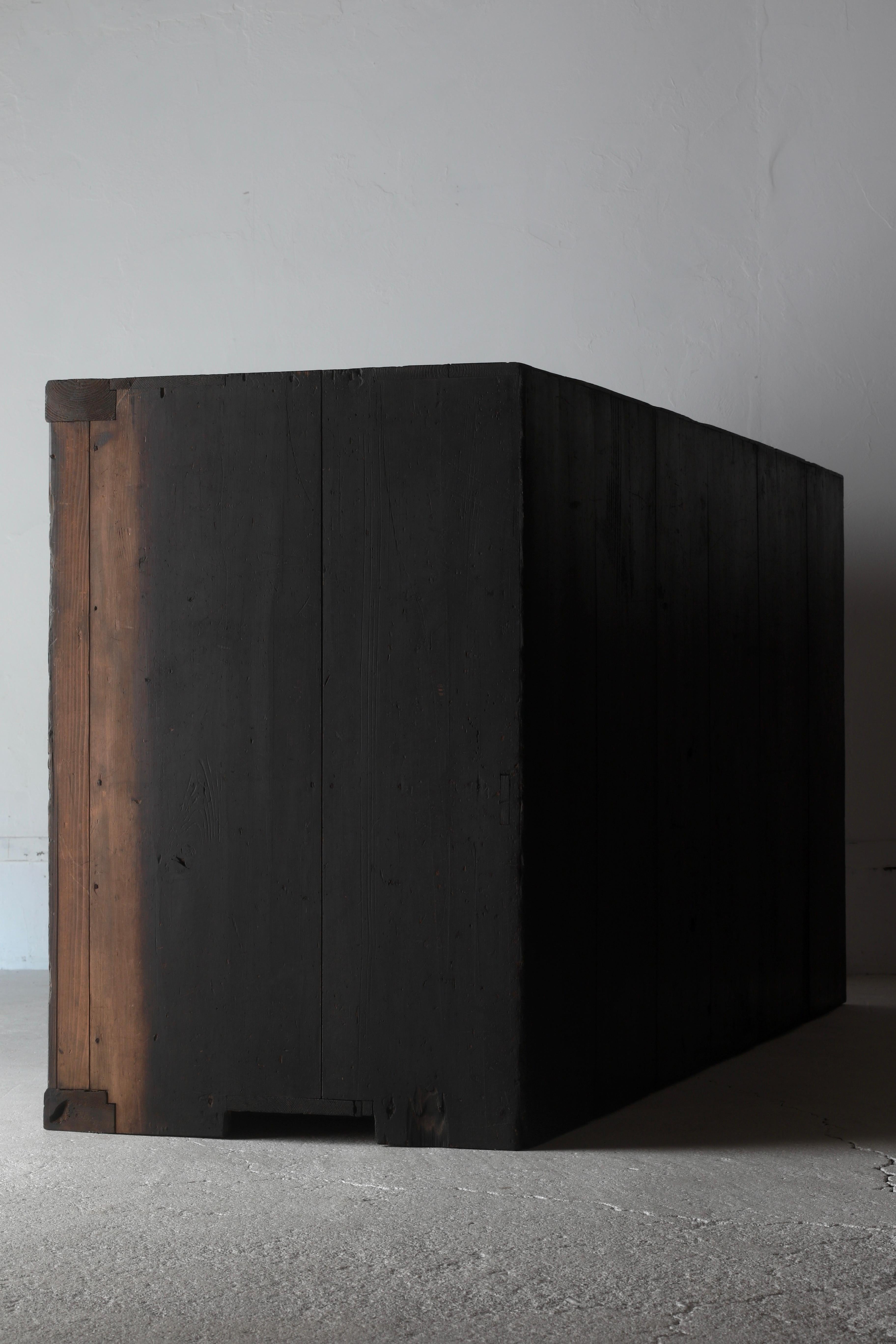 Japanese Antique Large Black Tansu / Cabinet Sideboard / 1868-1912s Wabi-sabi 7