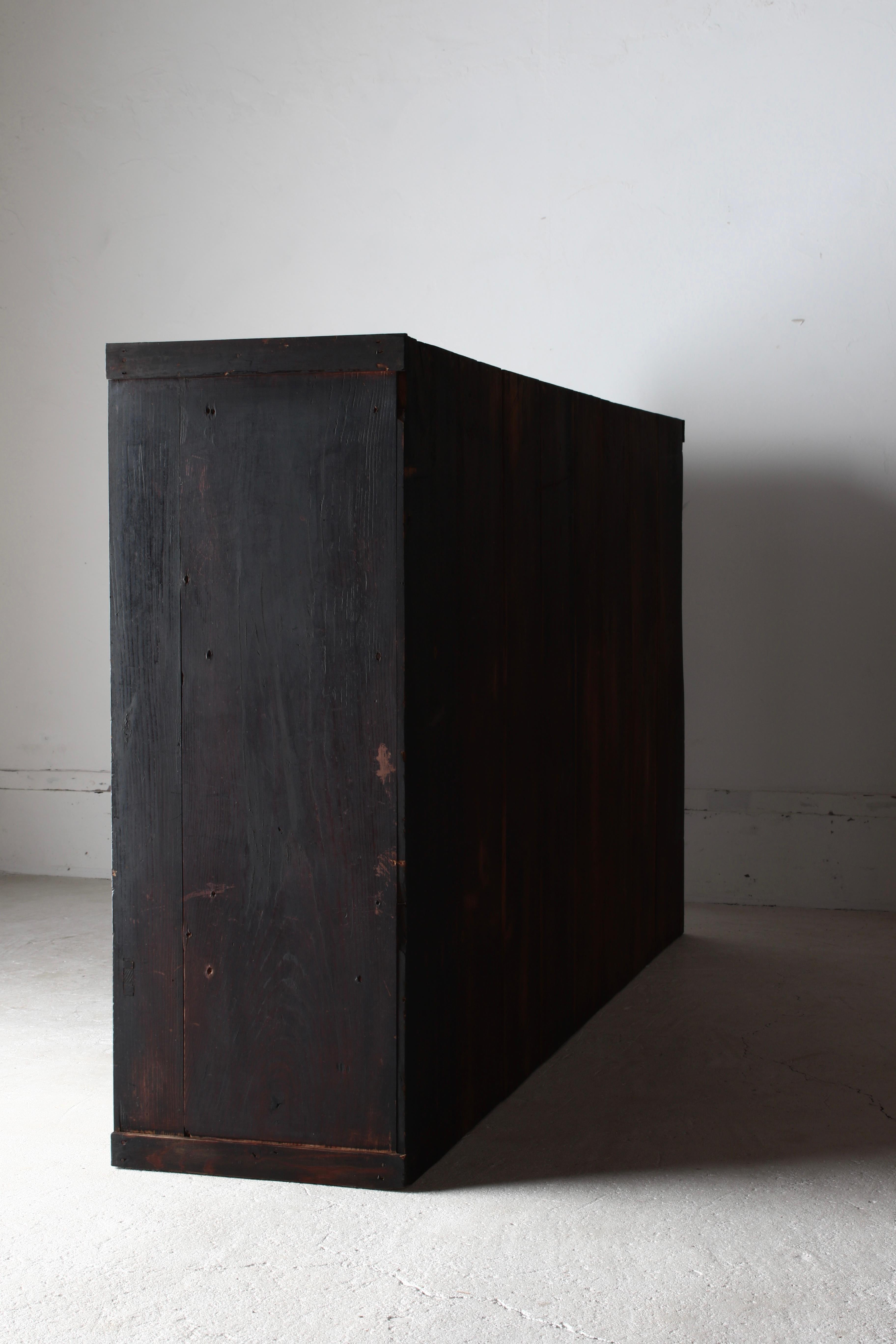 Japanese Antique Large Black Tansu / Cabinet Sideboard / 1868-1912s Wabi-sabi For Sale 7