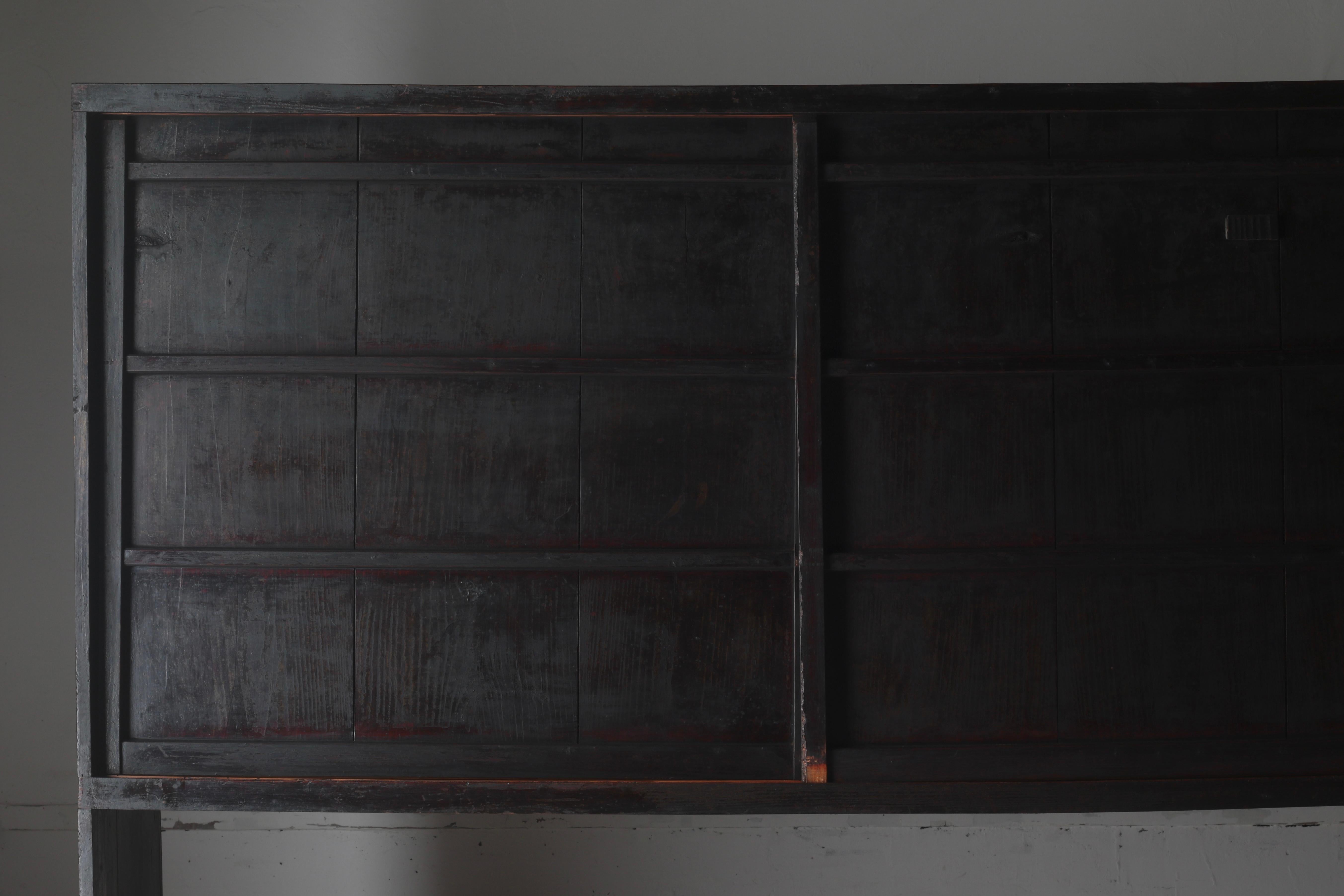 Japanese Antique Large Black Tansu / Cabinet Sideboard / 1868-1912s Wabi-sabi 8