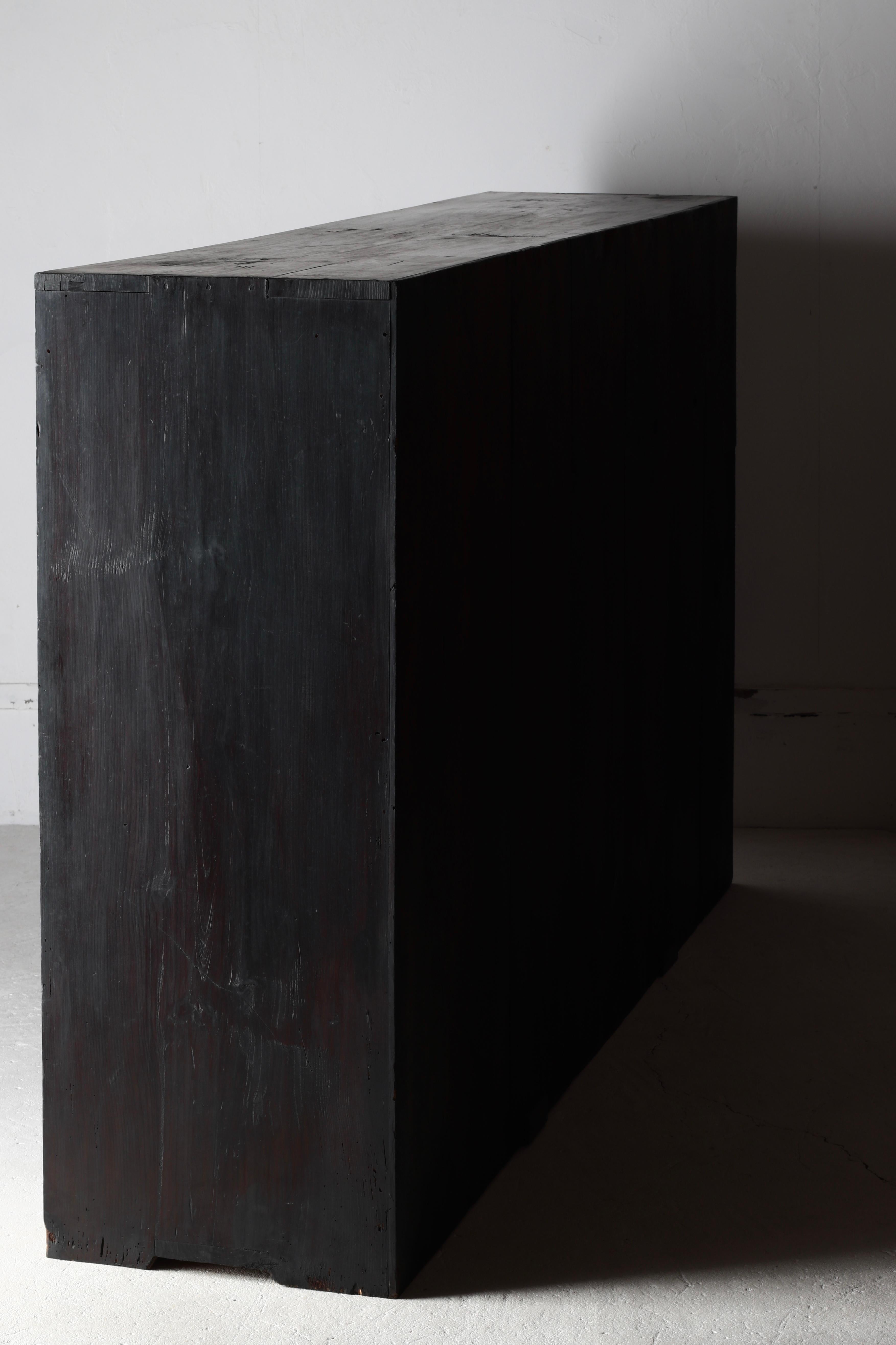 Antiguo Tansu Japonés Negro Grande / Aparador / 1868-1912s Wabi-sabi 8