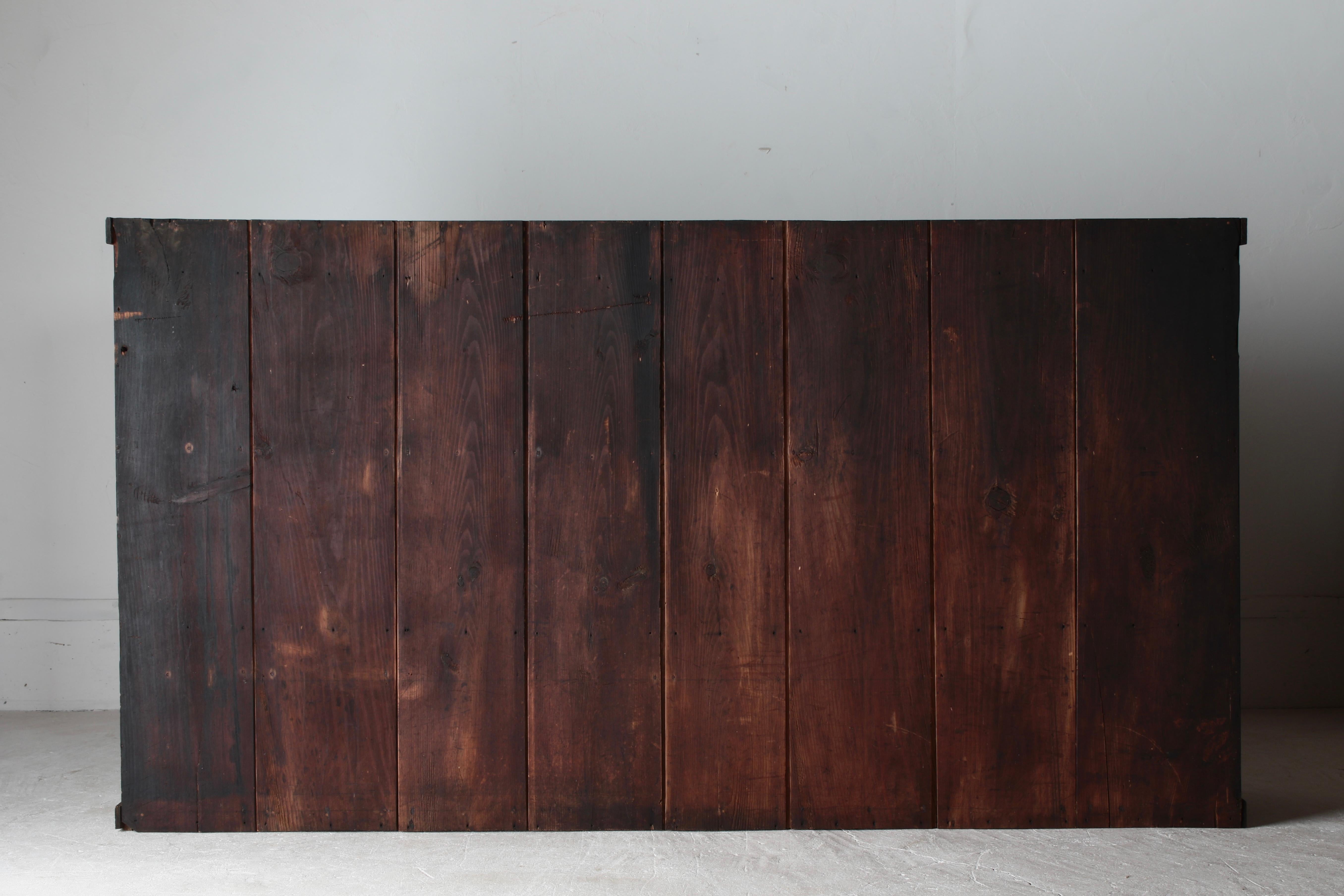 Japanese Antique Large Black Tansu / Cabinet Sideboard / 1868-1912s Wabi-sabi For Sale 8