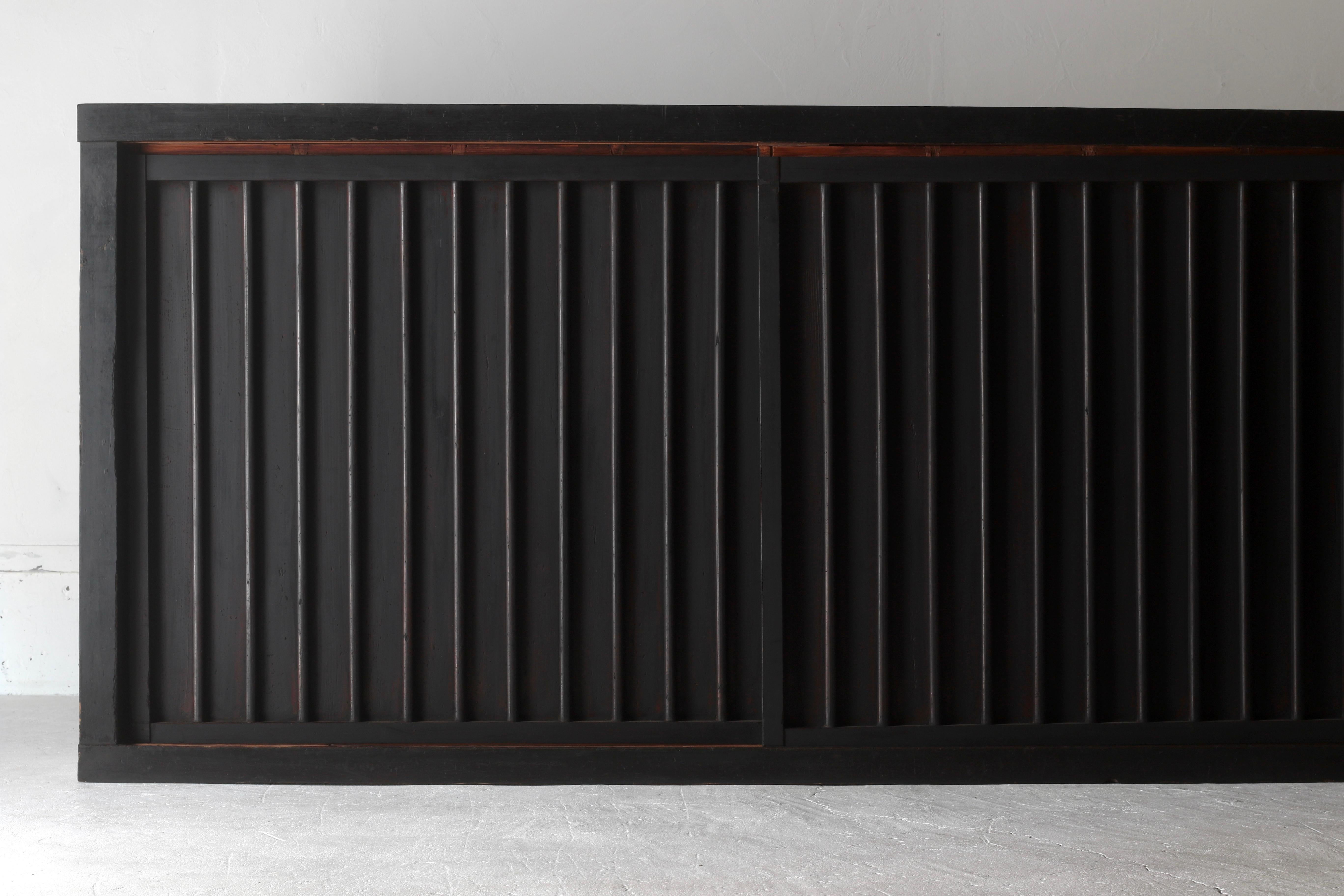 Japanese Antique Large Black Tansu / Cabinet Sideboard / 1868-1912s Wabi-sabi 9