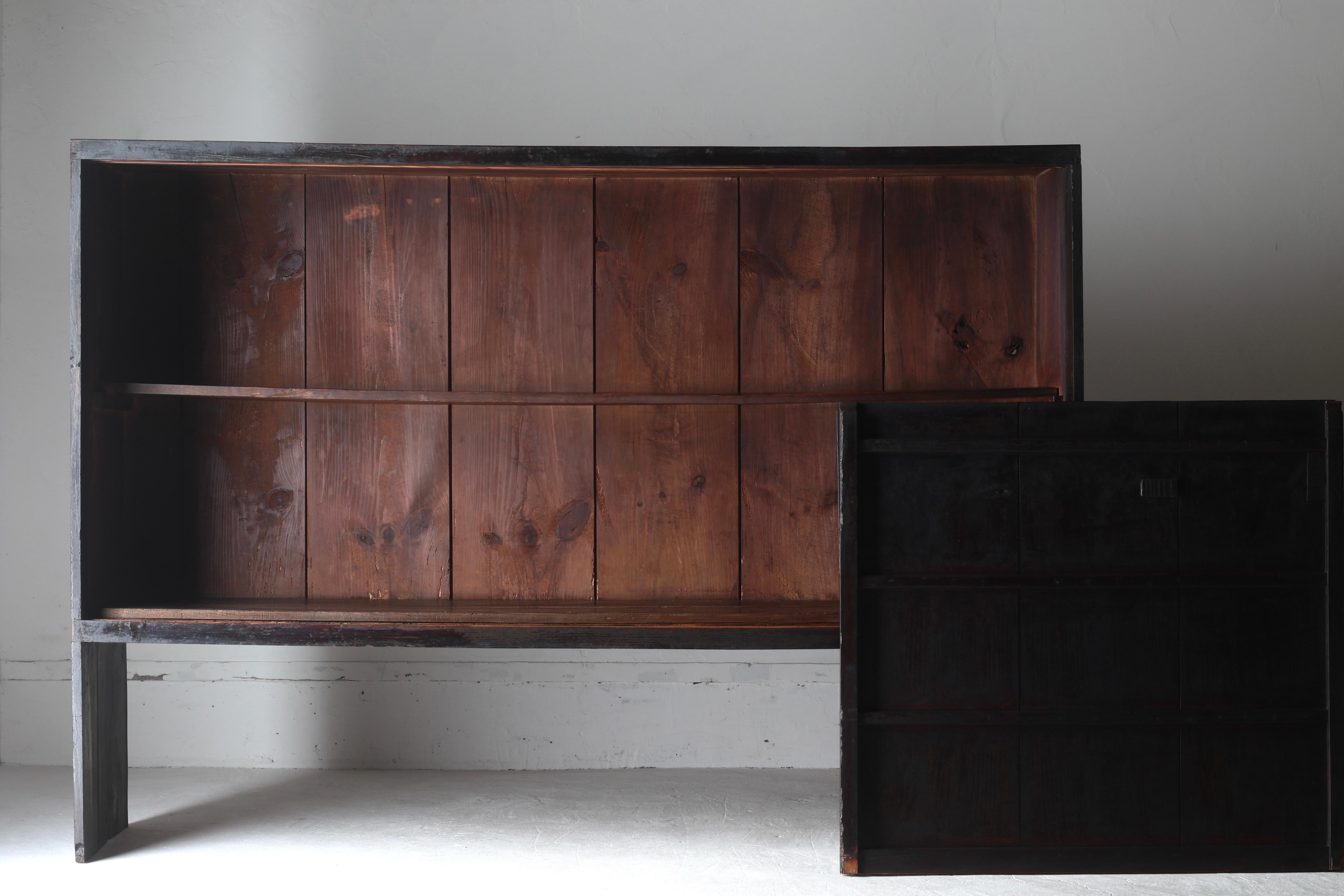 Japanese Antique Large Black Tansu / Cabinet Sideboard / 1868-1912s Wabi-sabi 9