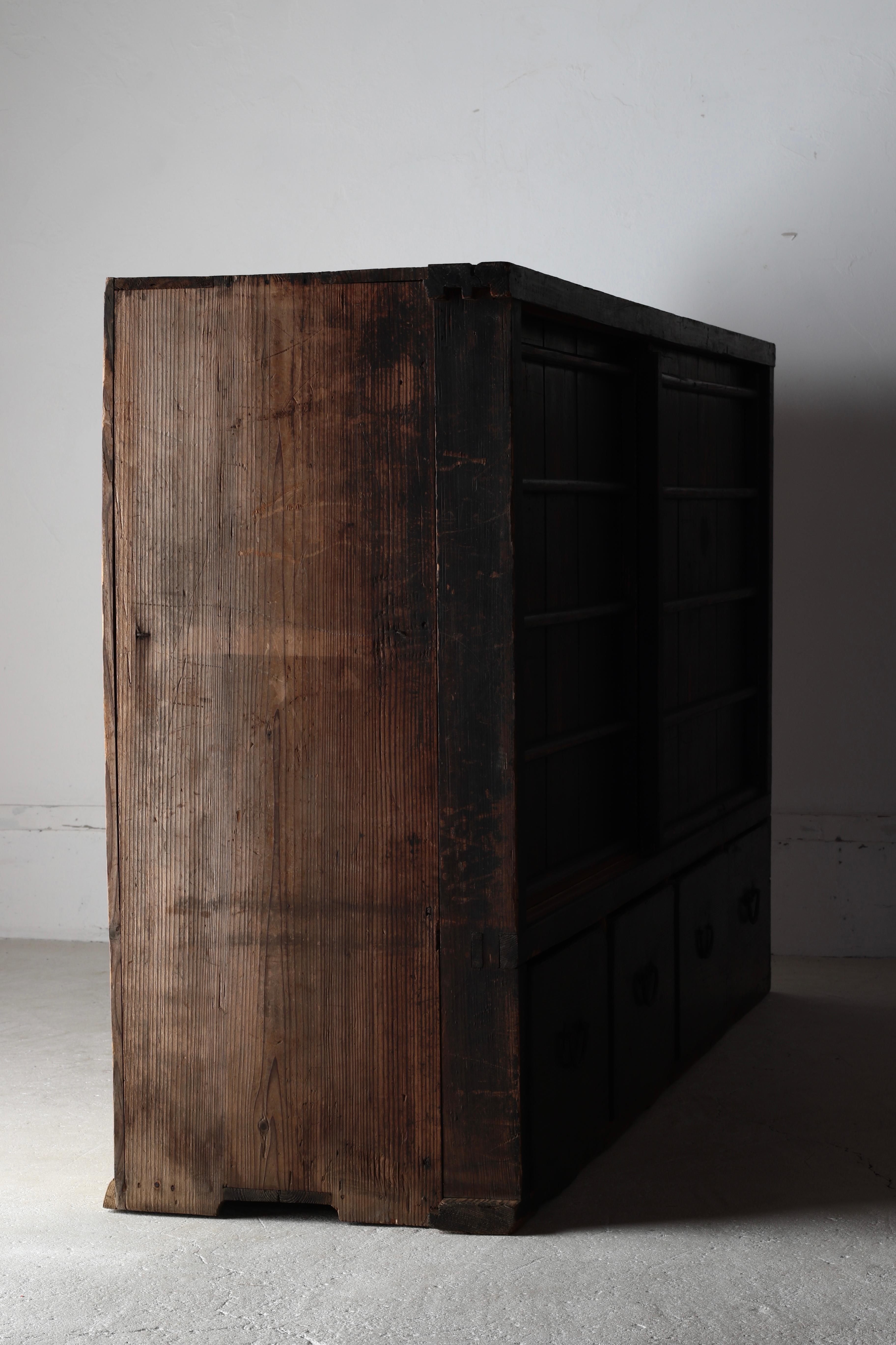 Japanese Antique Large Black Tansu / Cabinet Sideboard / 1868-1912s Wabi-sabi For Sale 10
