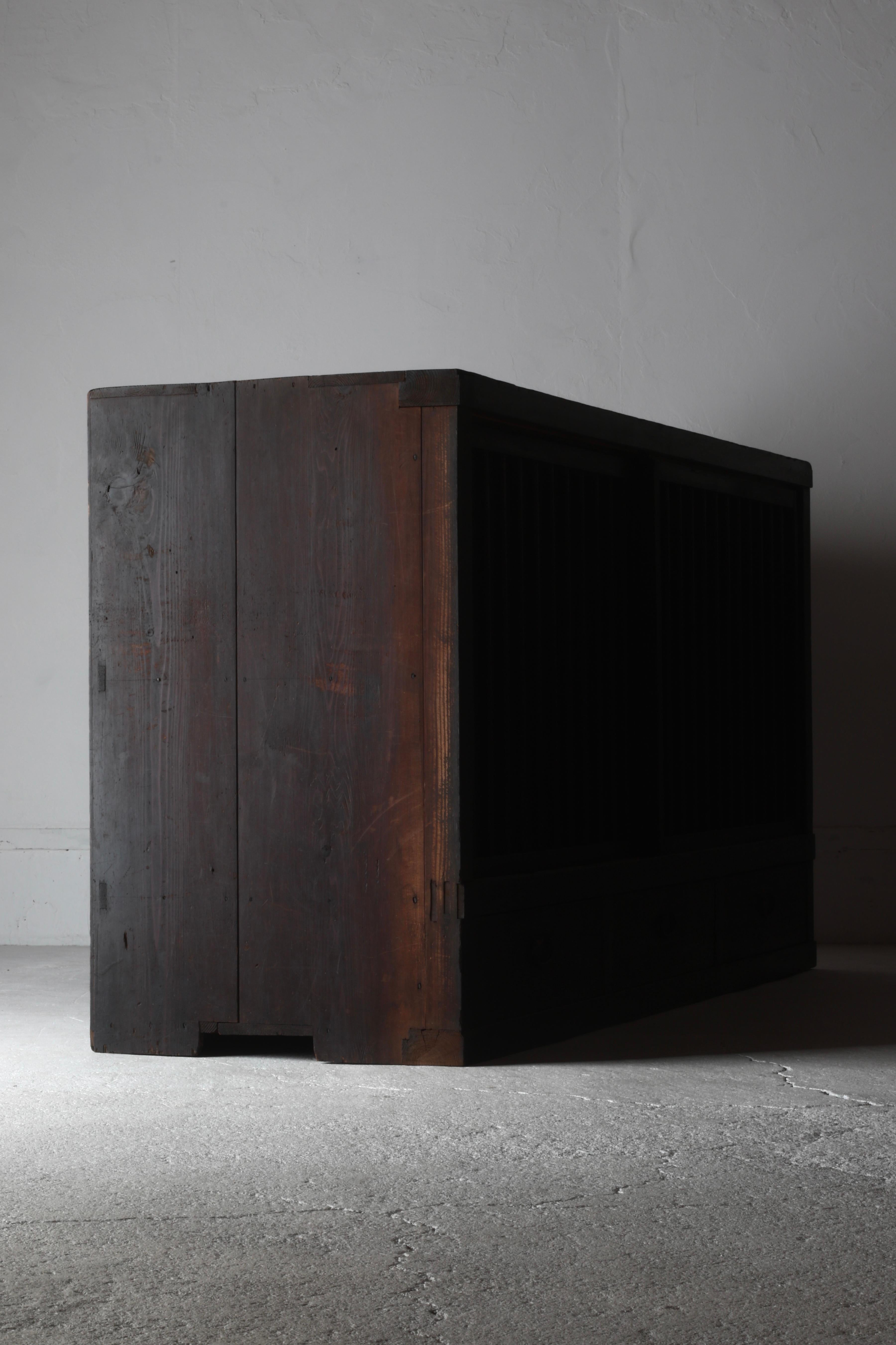 Japanese Antique Large Black Tansu / Cabinet Sideboard / 1868-1912s Wabi-sabi 11