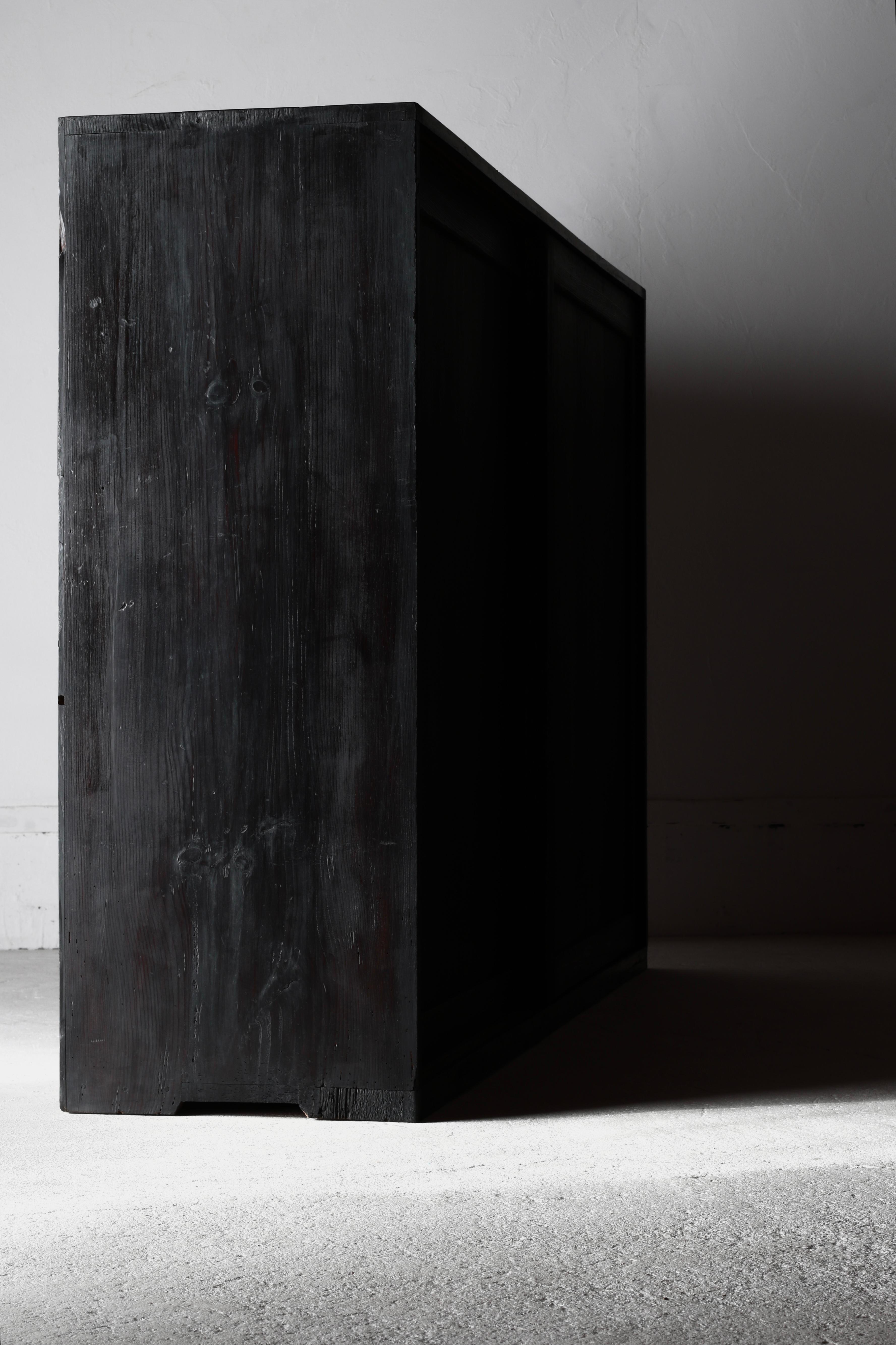 Antiguo Tansu Japonés Negro Grande / Aparador / 1868-1912s Wabi-sabi 11