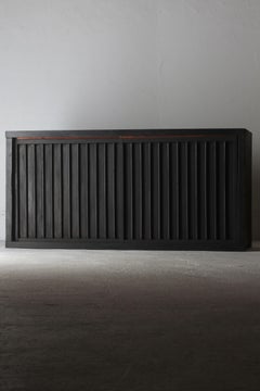 Japanese Antique Large Black Tansu / Cabinet Sideboard / 1868-1912s Wabi-sabi