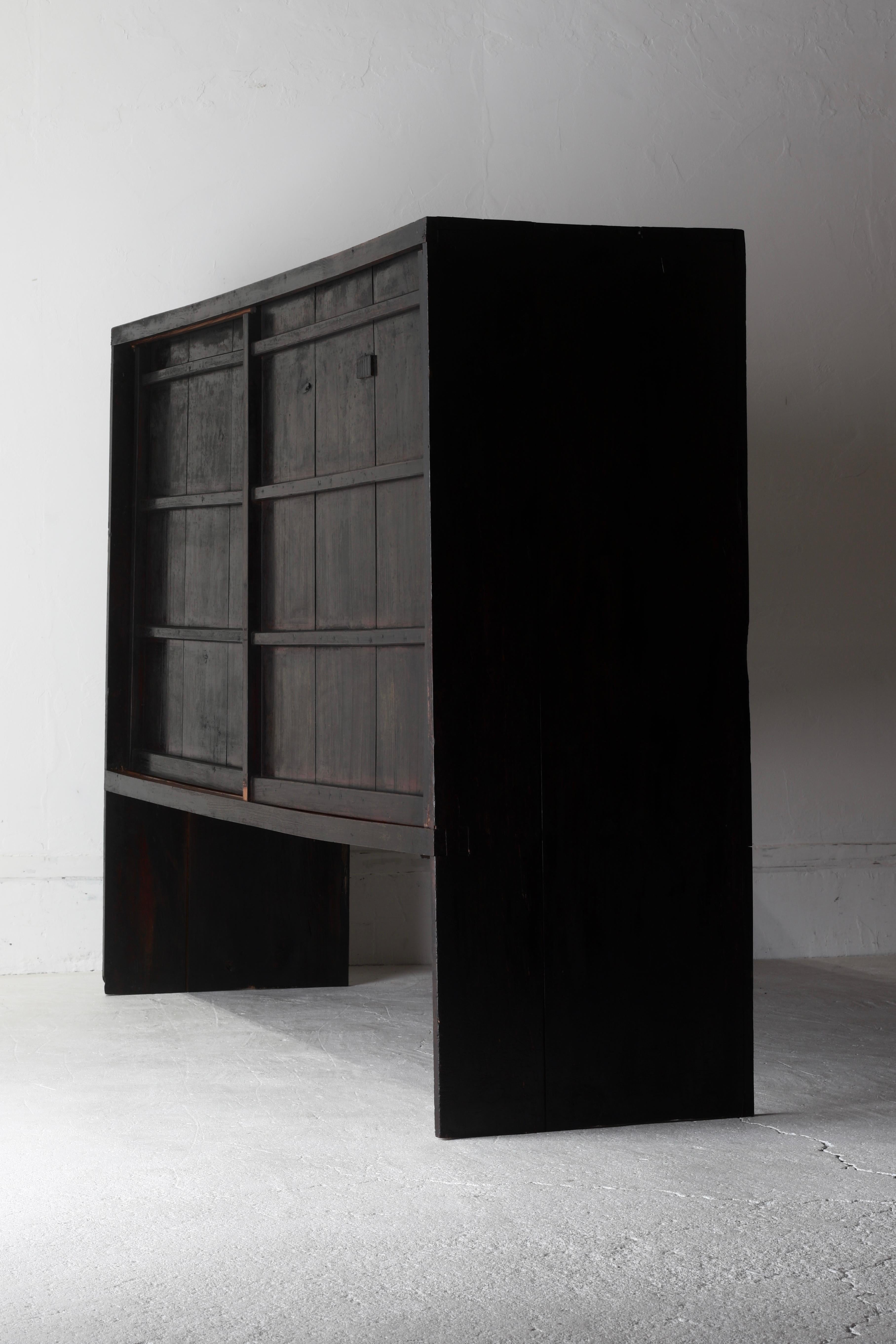 Japanese Antique Large Black Tansu / Cabinet Sideboard / 1868-1912s Wabi-sabi 13