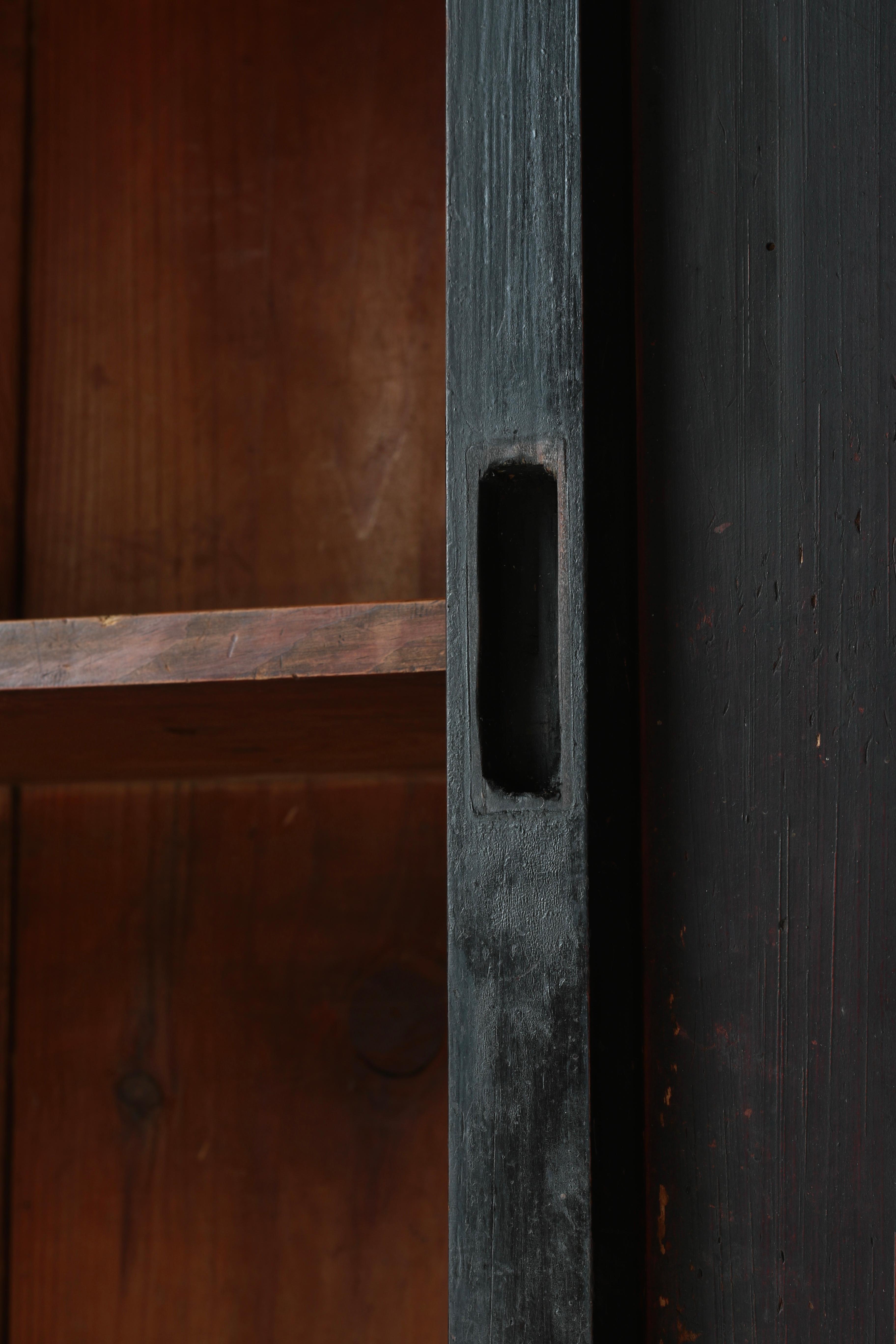 19th Century Japanese Antique Large Black Tansu / Cabinet Sideboard / 1868-1912s Wabi-sabi For Sale