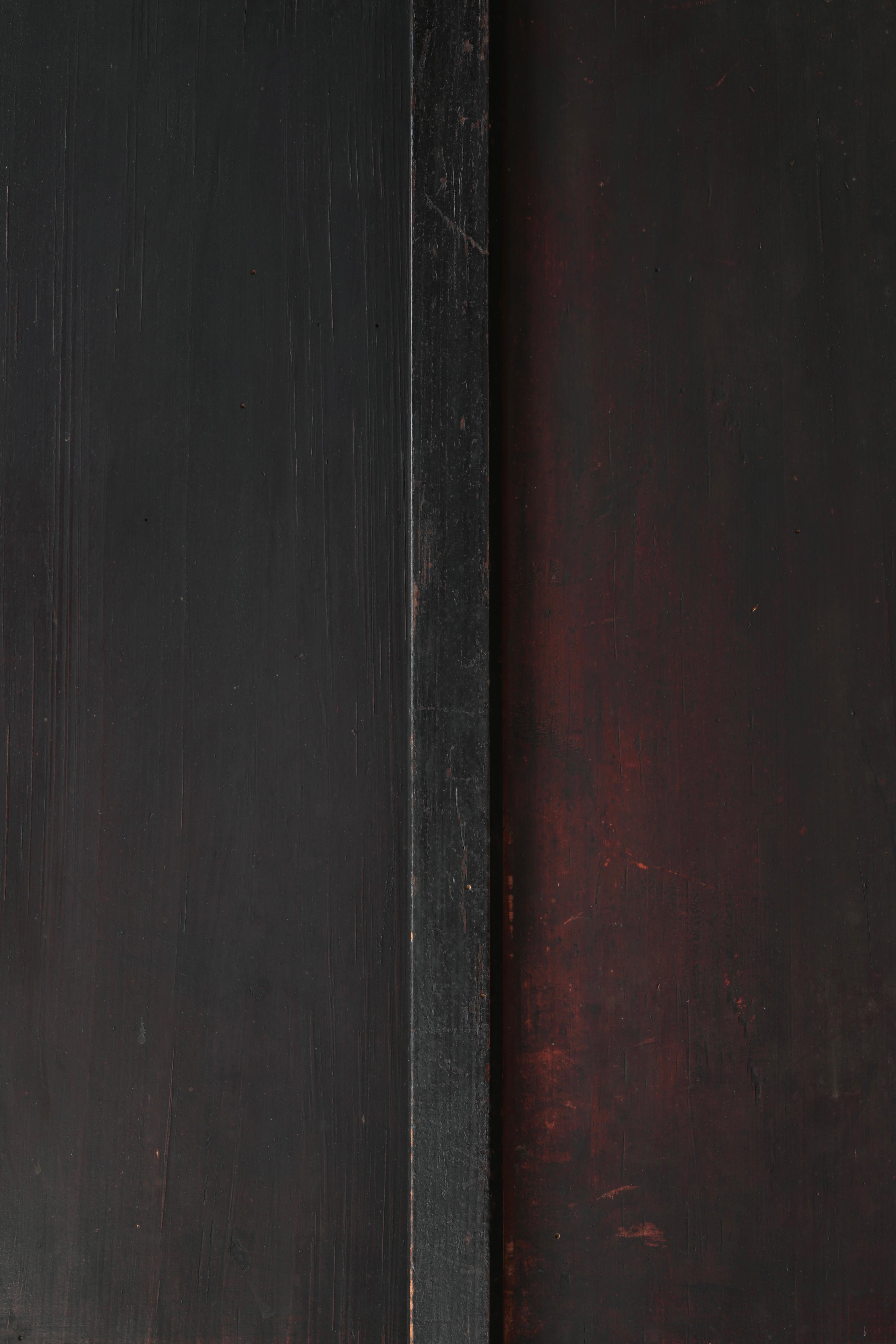 Wood Japanese Antique Large Black Tansu / Cabinet Sideboard / 1868-1912s Wabi-sabi For Sale