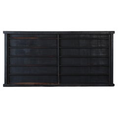 Japanese Antique Large Black Tansu / Cabinet Sideboard / 1868-1912s / Wabi-Sabi