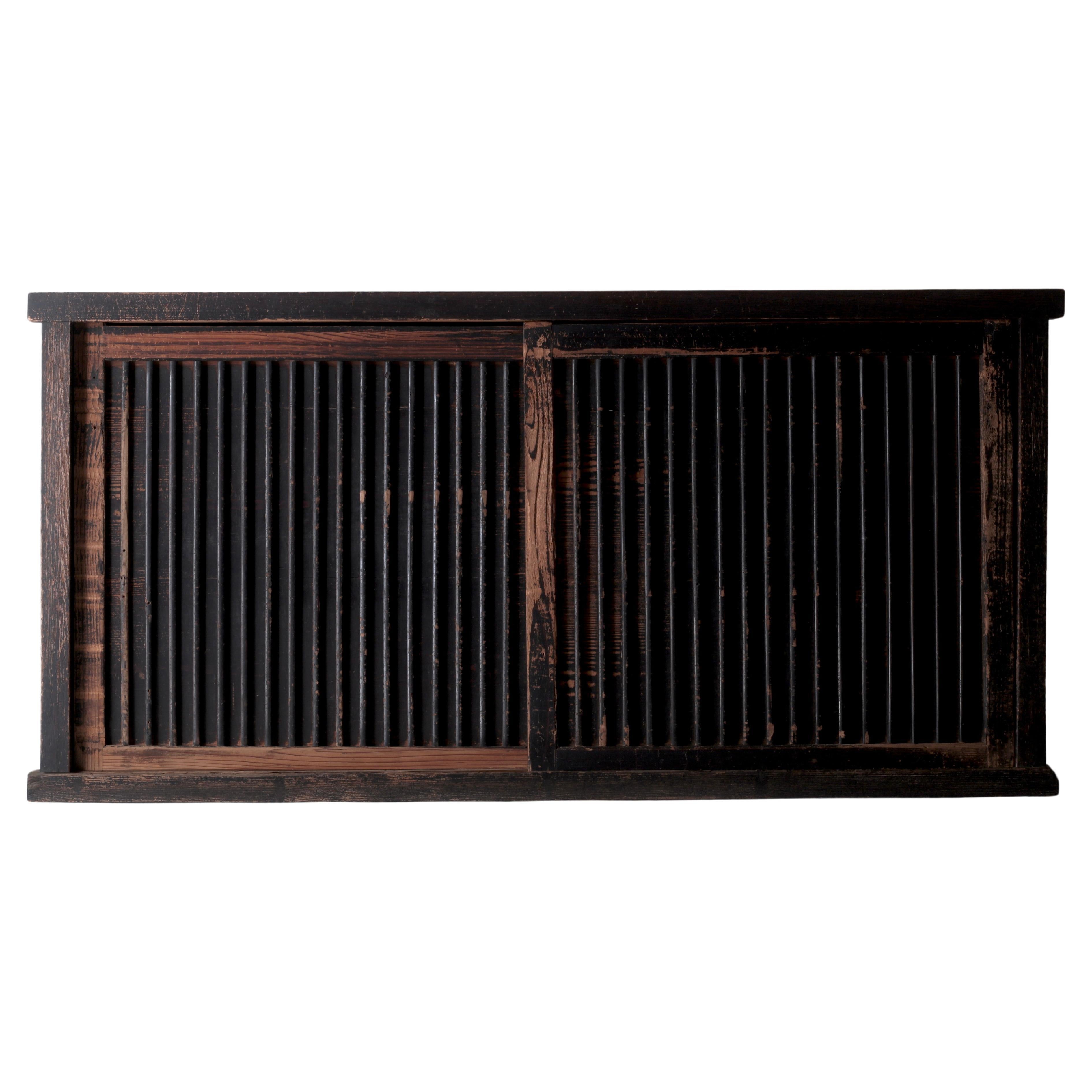 Japanese Antique Large Black Tansu / Cabinet Sideboard / 1868-1912s WabiSabi
