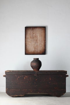 Japanese Antique Large Black Wheeled Storage Chest / 1800-1868s / Wabi-sabi