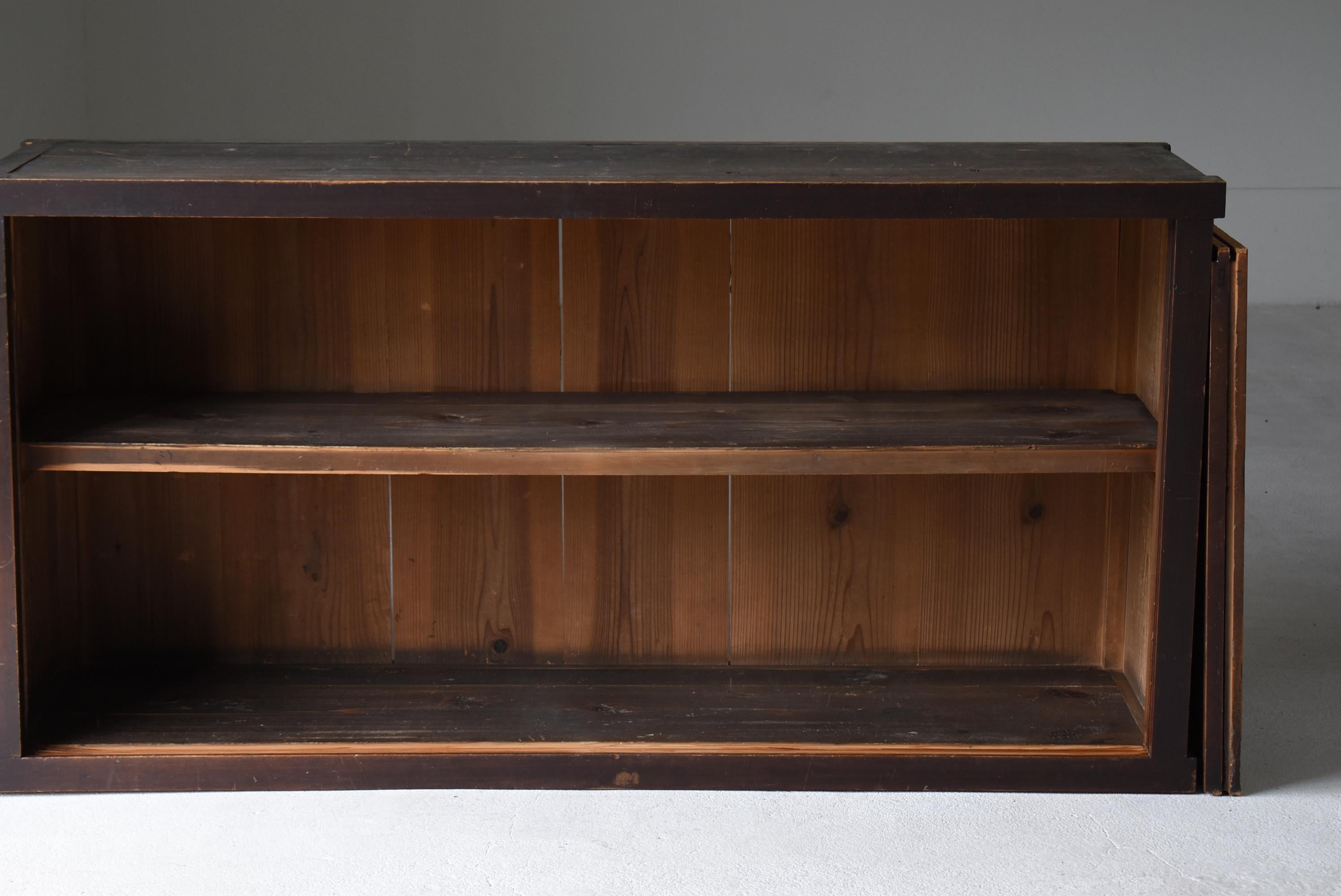 Grand Tansu brun ancien japonais 1860s-1900s / Sideboard Cabinet Wabisabi en vente 2