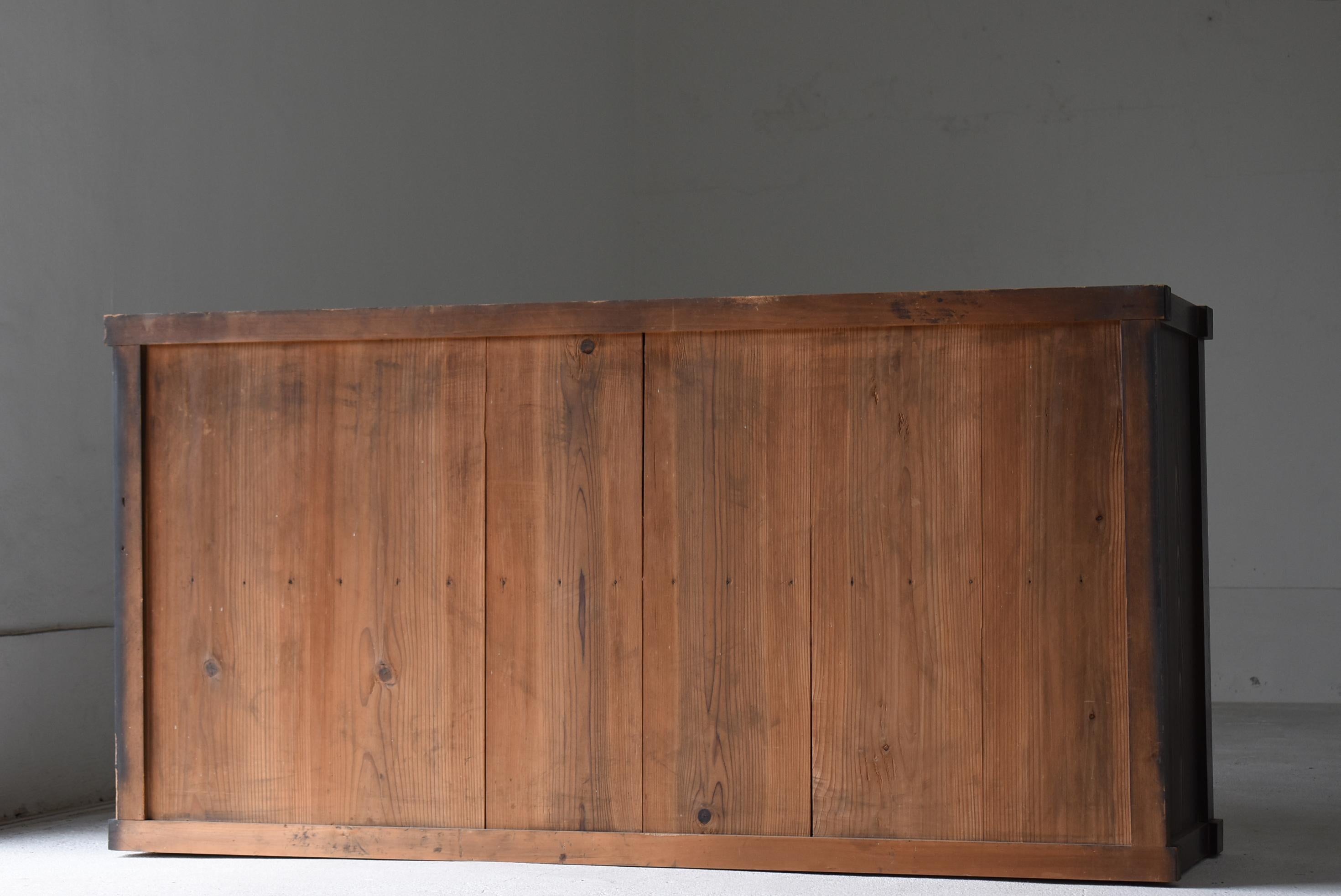 Grand Tansu brun ancien japonais 1860s-1900s / Sideboard Cabinet Wabisabi en vente 5