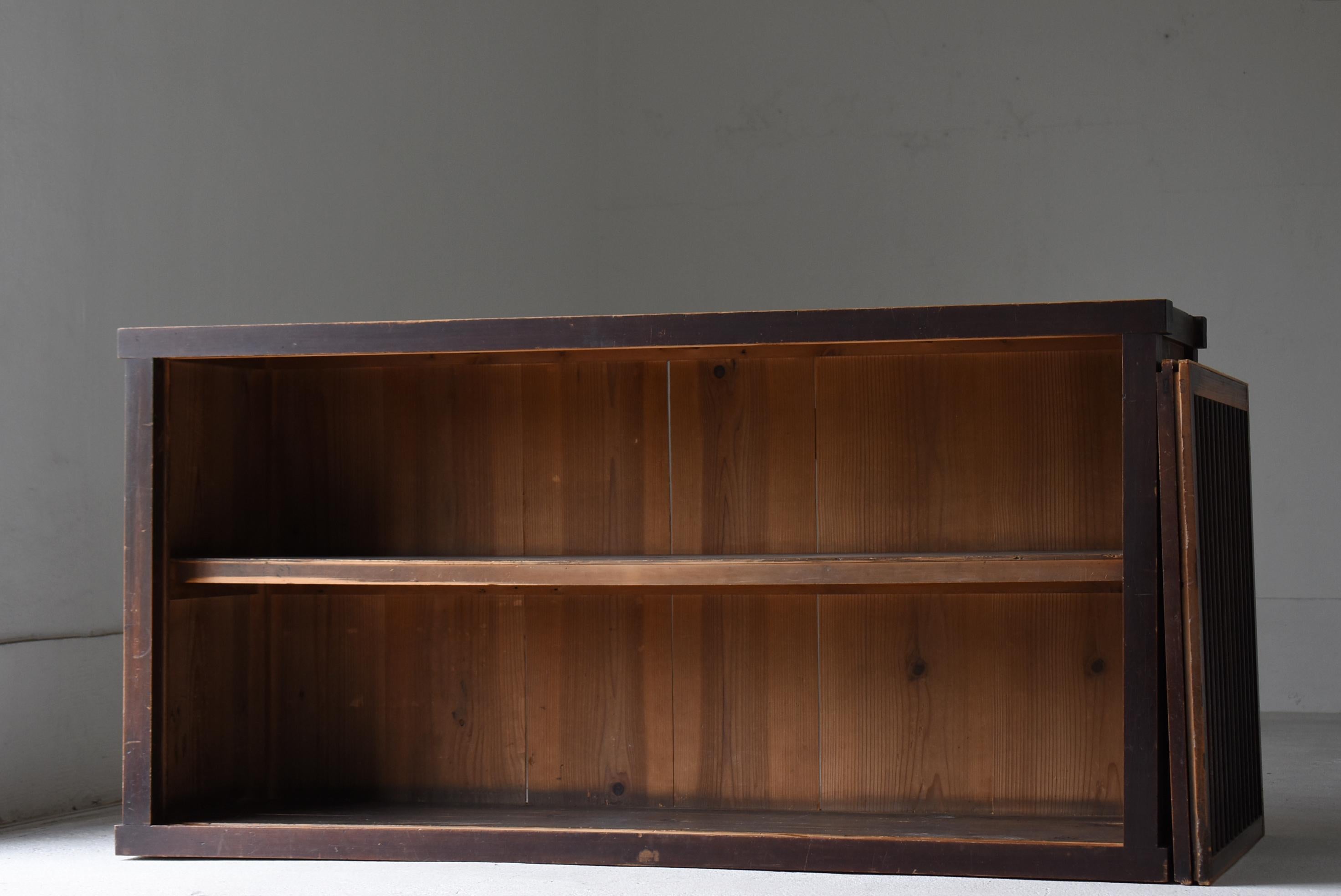 Grand Tansu brun ancien japonais 1860s-1900s / Sideboard Cabinet Wabisabi en vente 1