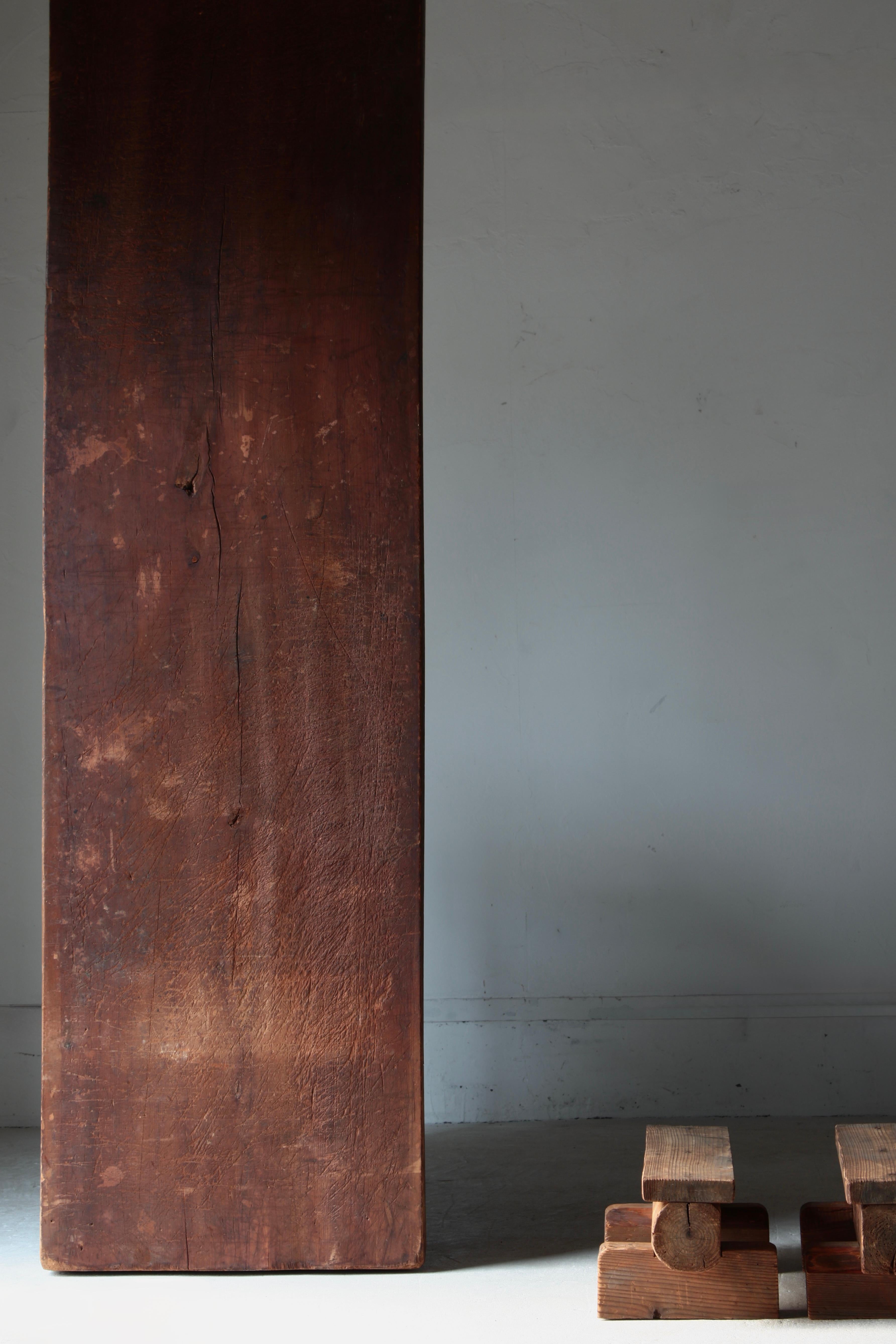 Japanese Antique Large Center Table / Sofa Table Low Table / Wabi-Sabi Primitive For Sale 8