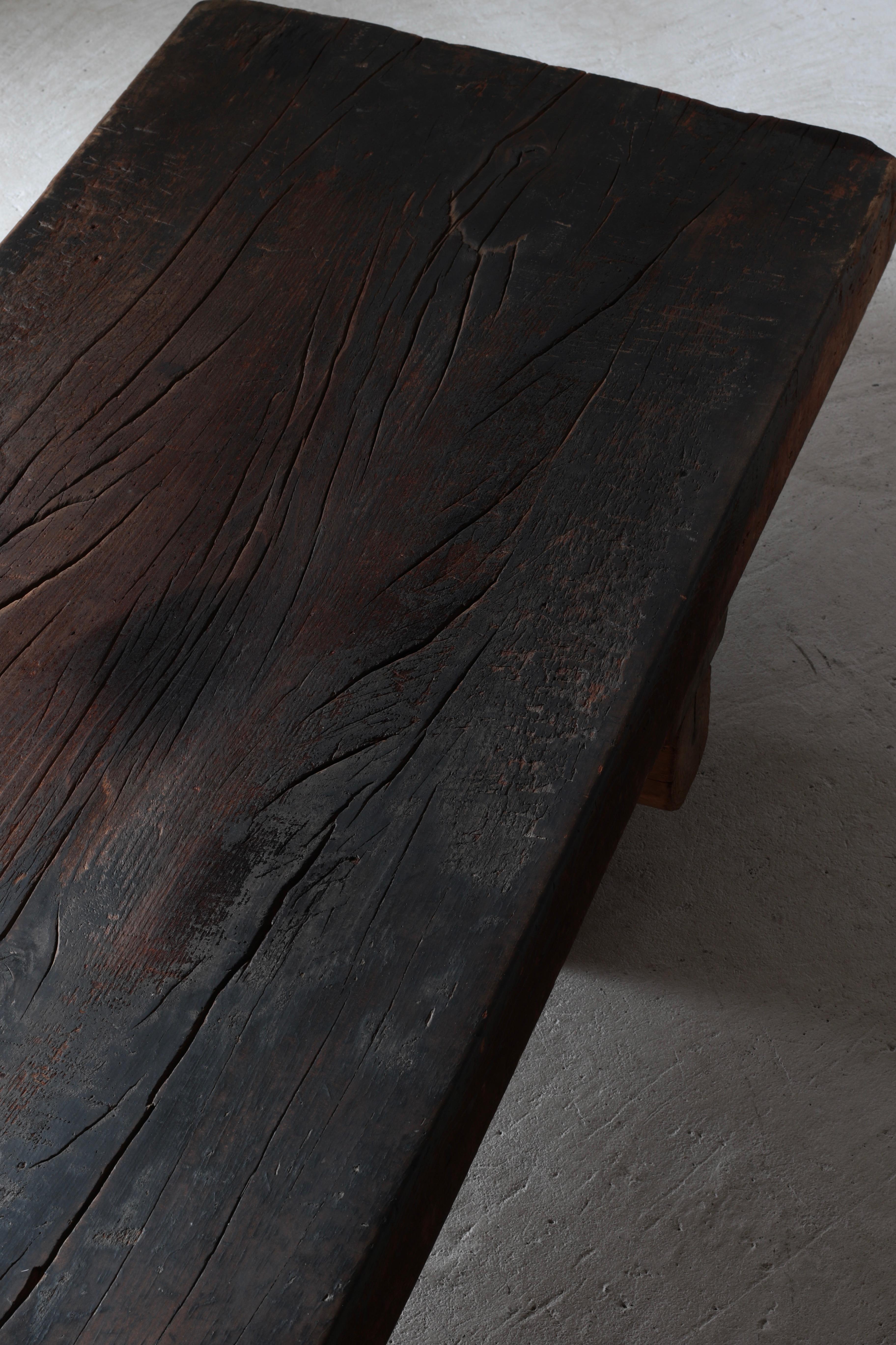 Japanese Antique Large Center Table / Sofa Table Low Table / Wabi-Sabi Primitive In Good Condition For Sale In Iwate-gun Shizukuishi-cho, Iwate Prefecture