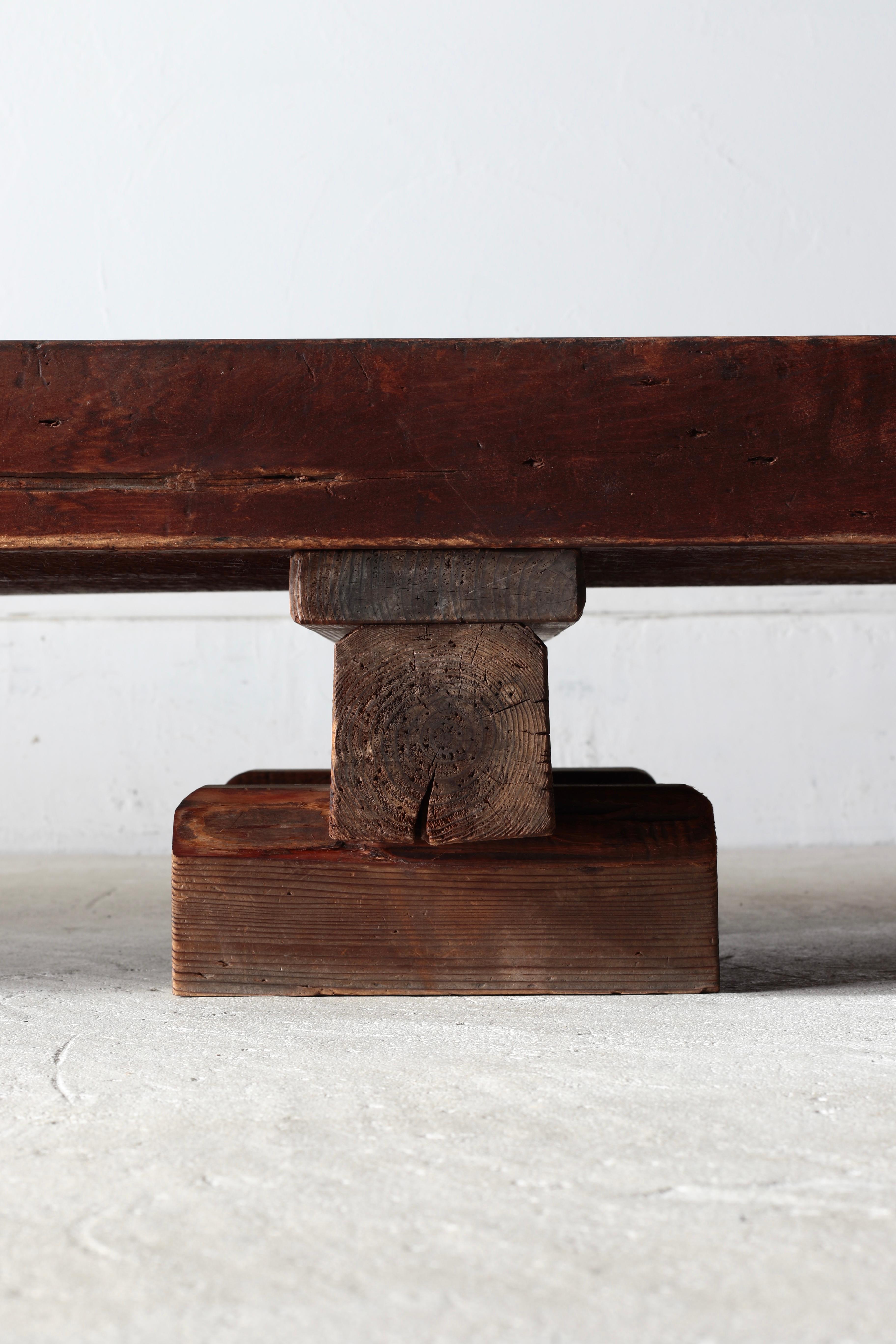 Japanese Antique Large Center Table / Sofa Table Low Table / Wabi-Sabi Primitive For Sale 2