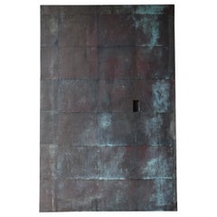 Japanese Antique Large Copper Door 1860s-1900s / Abstract Art Wabi Sabi