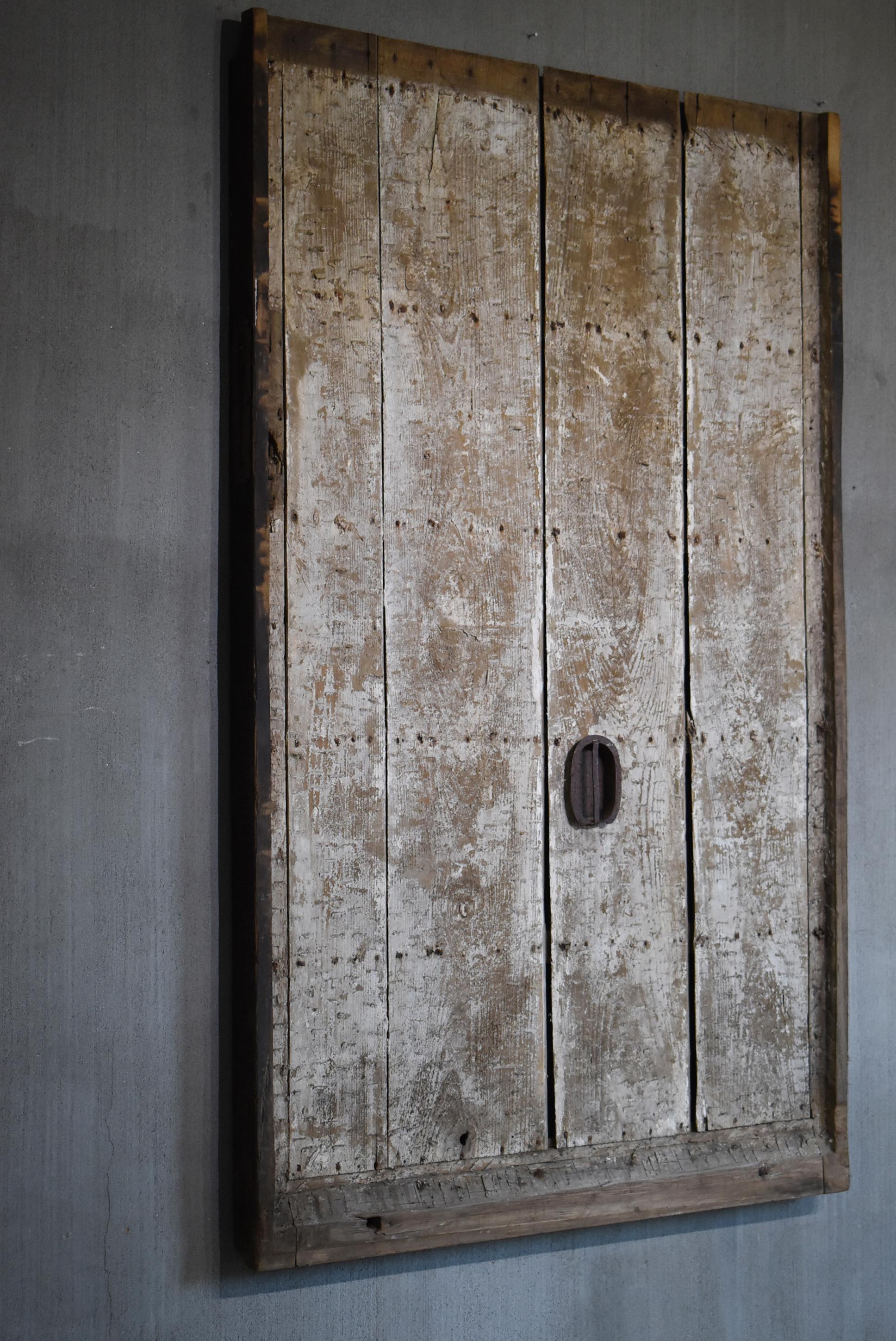 Japanese Antique Large Door Abstract Art 1860s-1900s / Wall Decoration Wabi Sabi 9