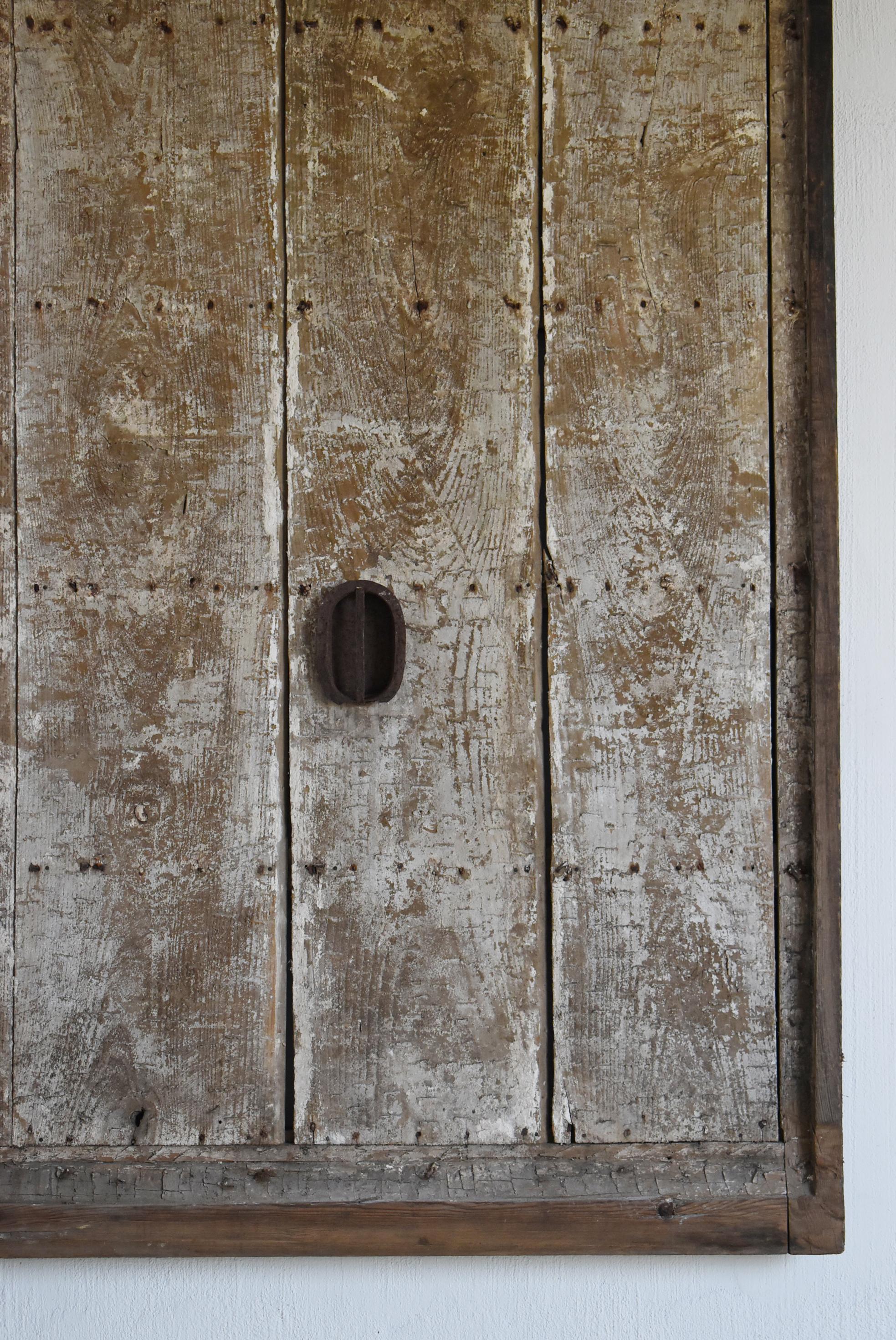 Woodwork Japanese Antique Large Door Abstract Art 1860s-1900s / Wall Decoration Wabi Sabi