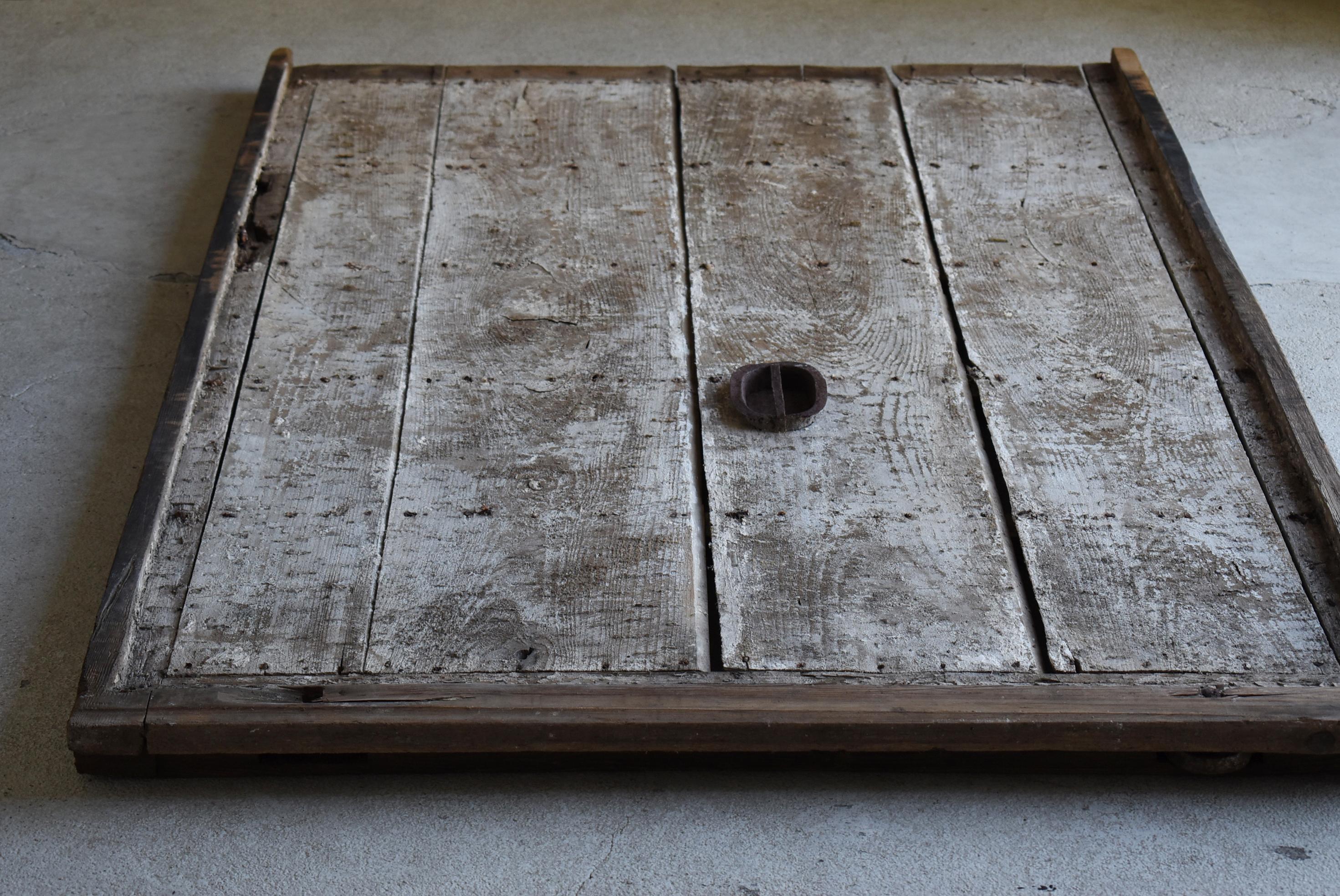 20th Century Japanese Antique Large Door Abstract Art 1860s-1900s / Wall Decoration Wabi Sabi