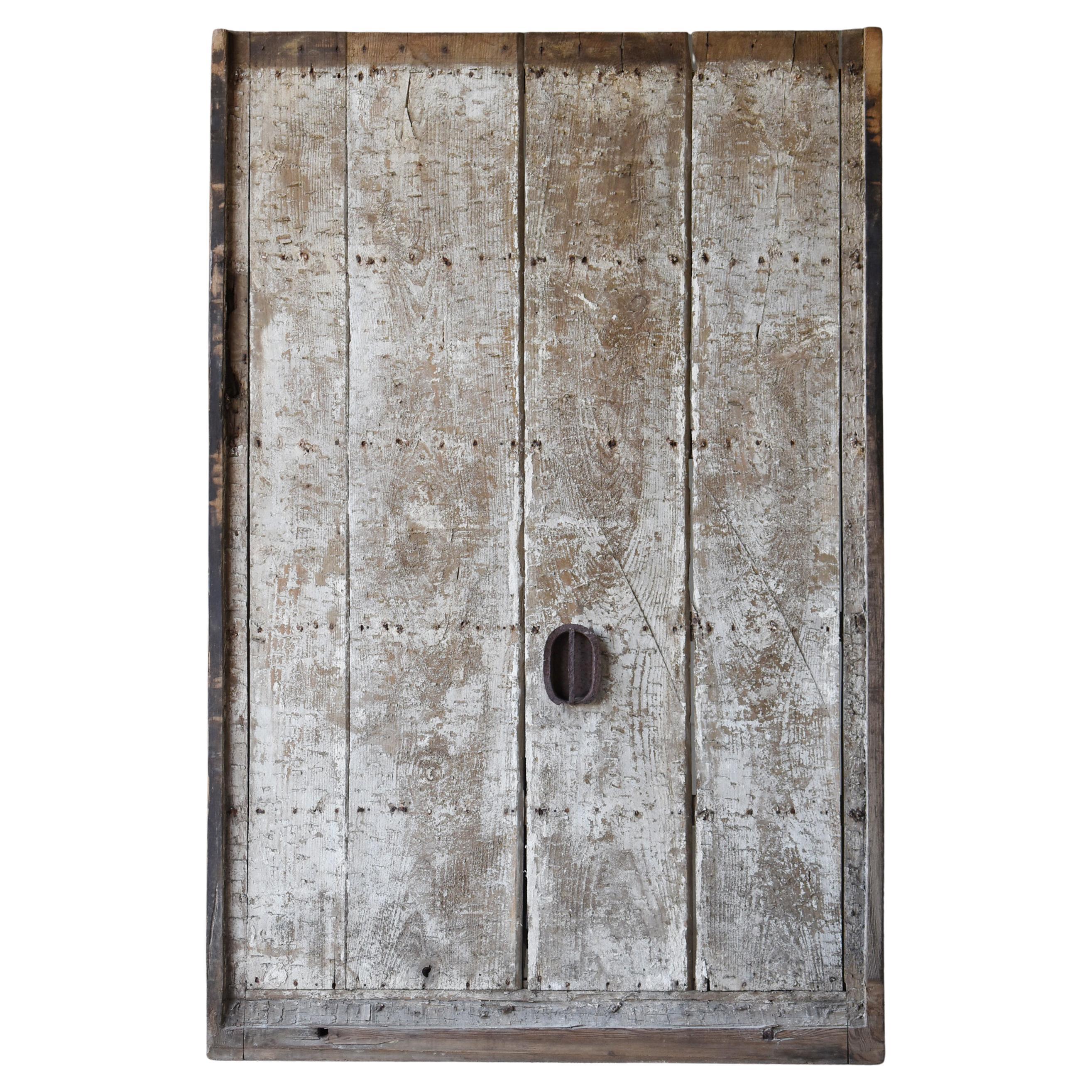 Japanese Antique Large Door Abstract Art 1860s-1900s / Wall Decoration Wabi Sabi