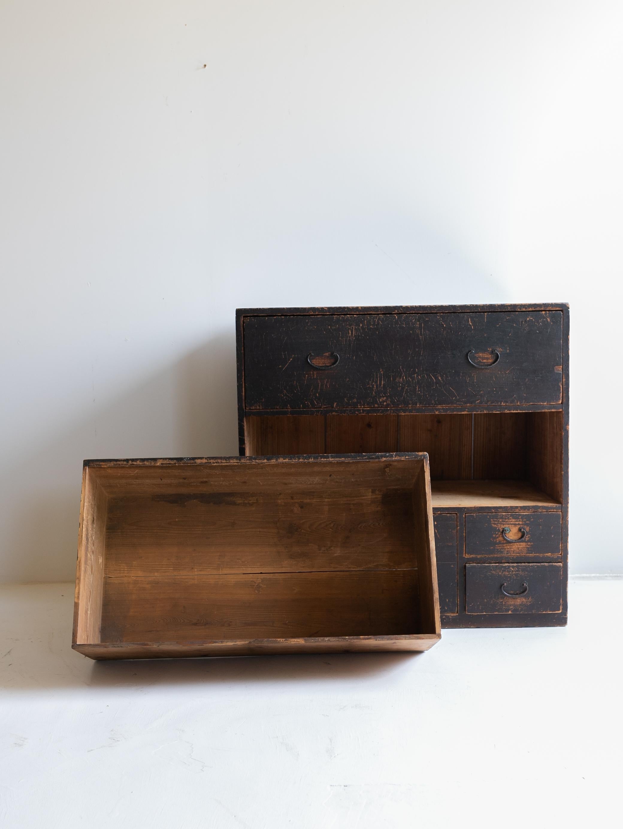 Antike japanische große Schublade 1860er-1900er Jahre / Schrank Tansu Wabi Sabi, Tansu Wabi Sabi im Angebot 10