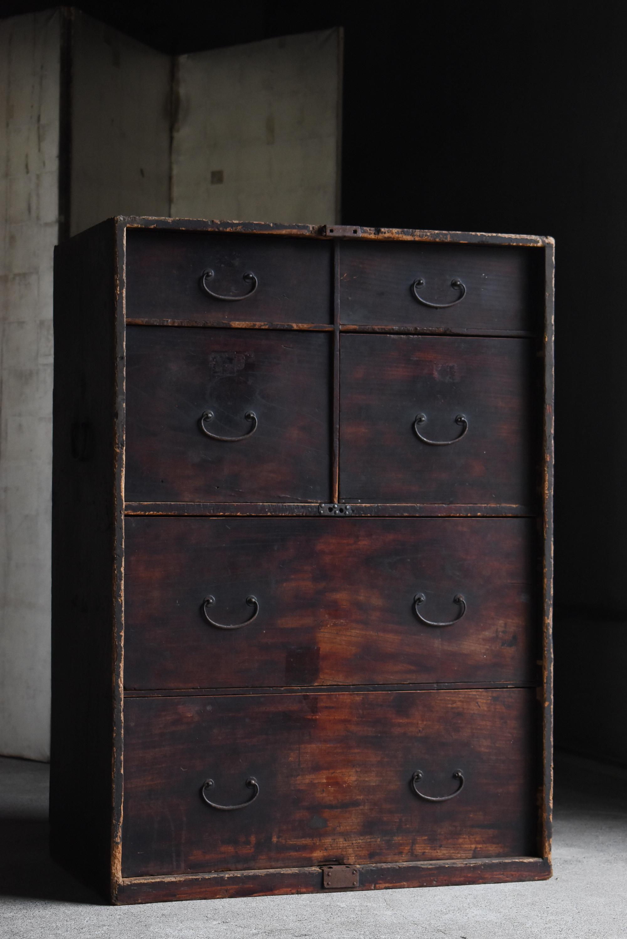 Japanese Antique Large Drawer 1860s-1920s / Tansu Sideboard Wabi Sabi For Sale 9