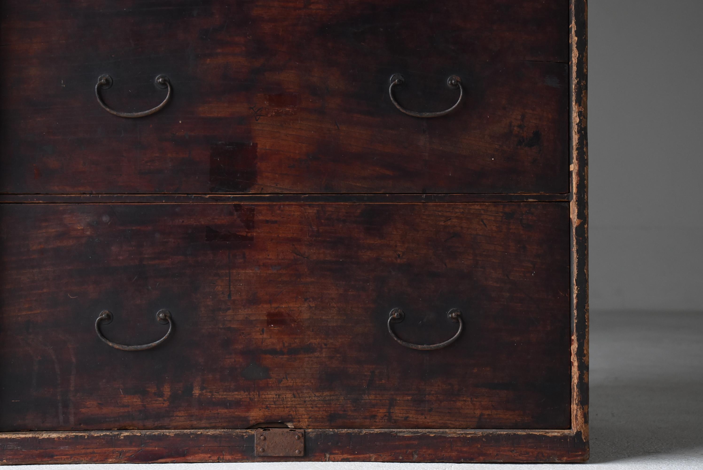 Japanese Antique Large Drawer 1860s-1920s / Tansu Sideboard Wabi Sabi For Sale 1